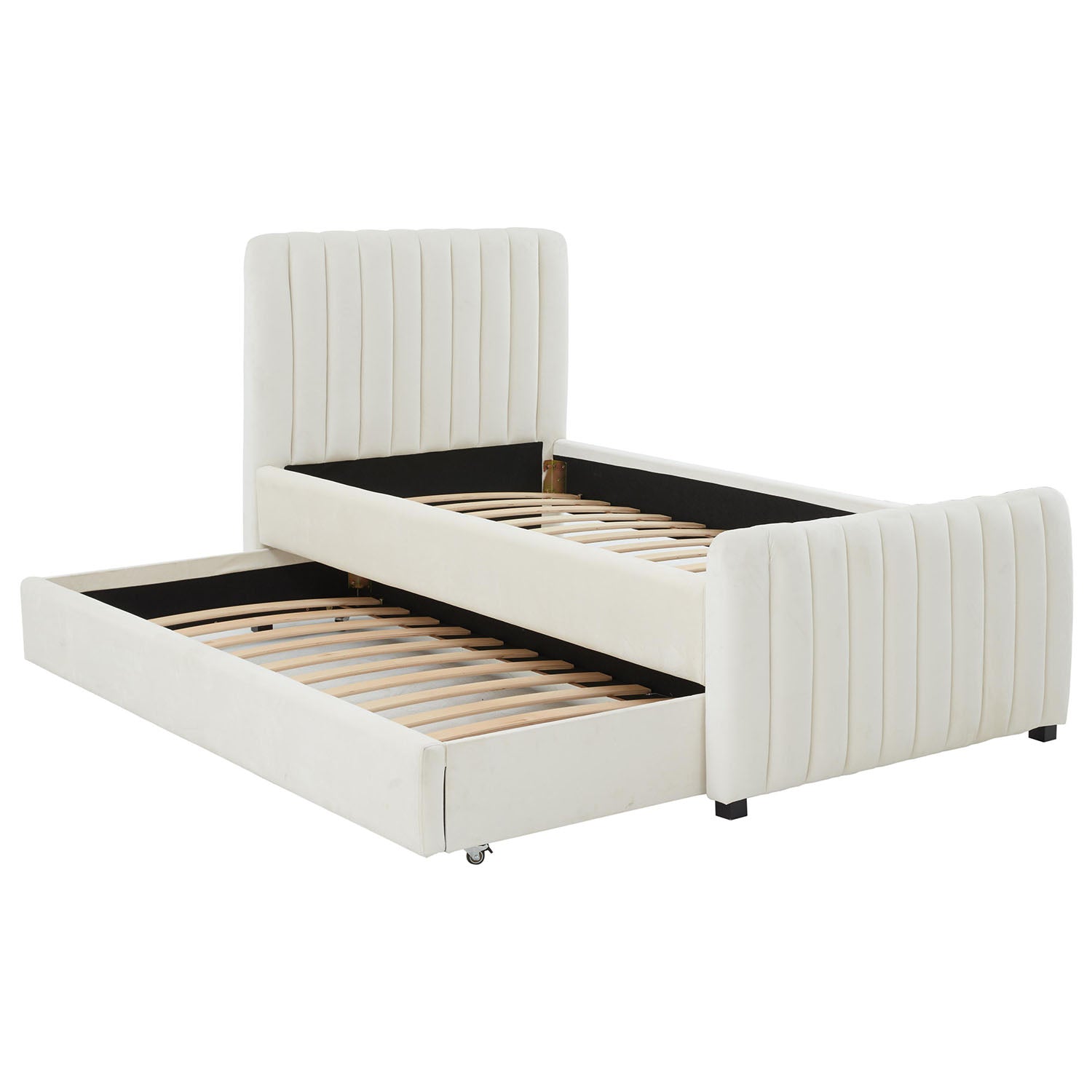 TOV Furniture Angela Velvet Trundle Twin Bed