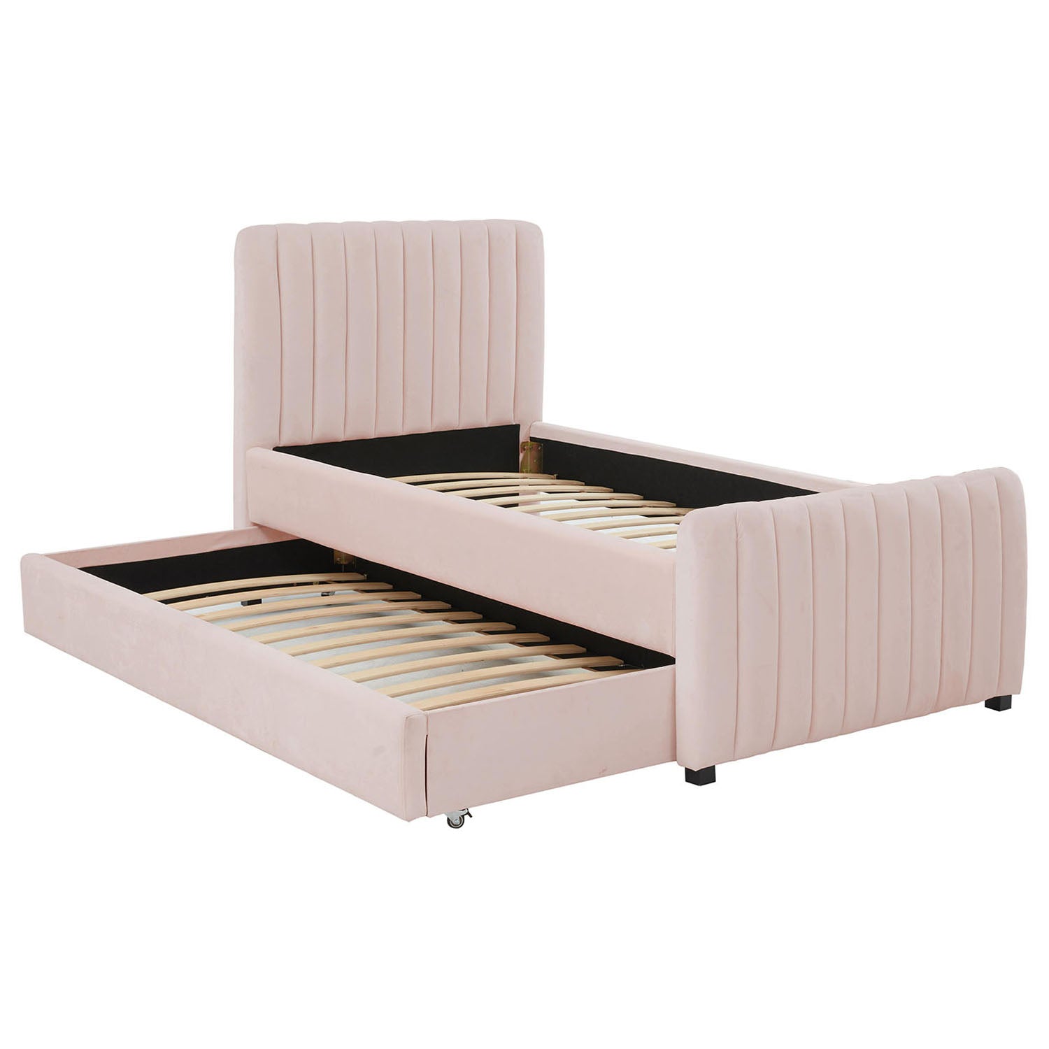 TOV Furniture Angela Velvet Trundle Twin Bed