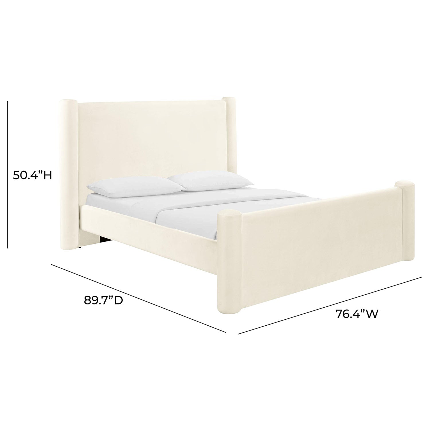 TOV Furniture Athara Cream Velvet Queen Bed