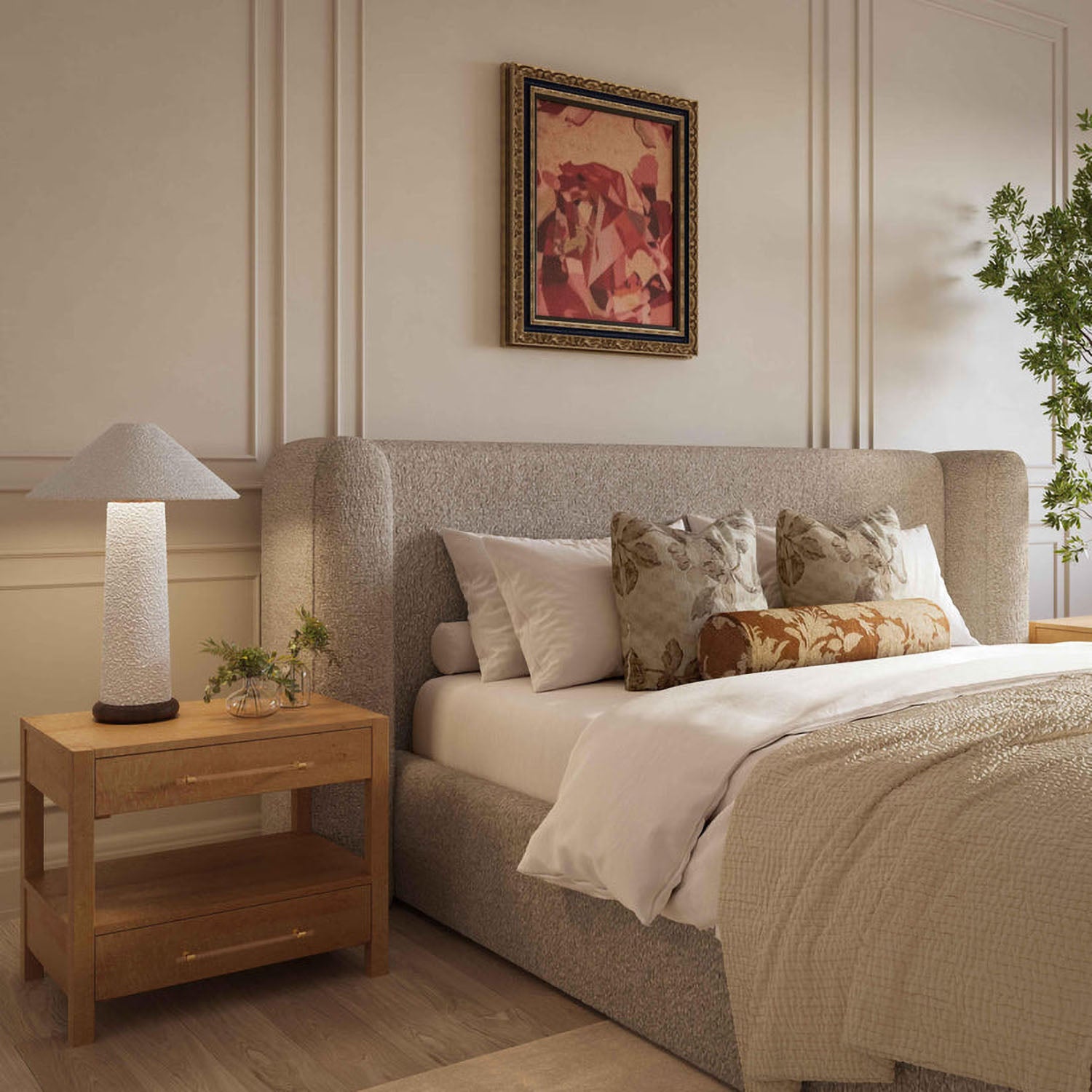 TOV Furniture Babette Tan Boucle Bed