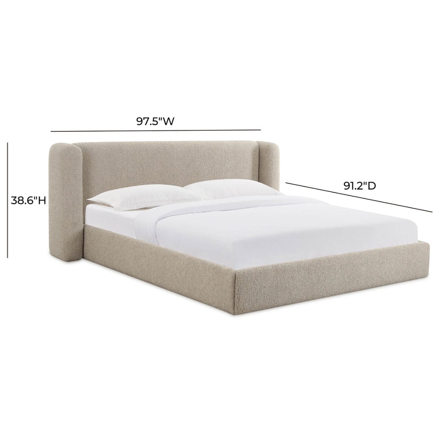 TOV Furniture Babette Tan Boucle Bed