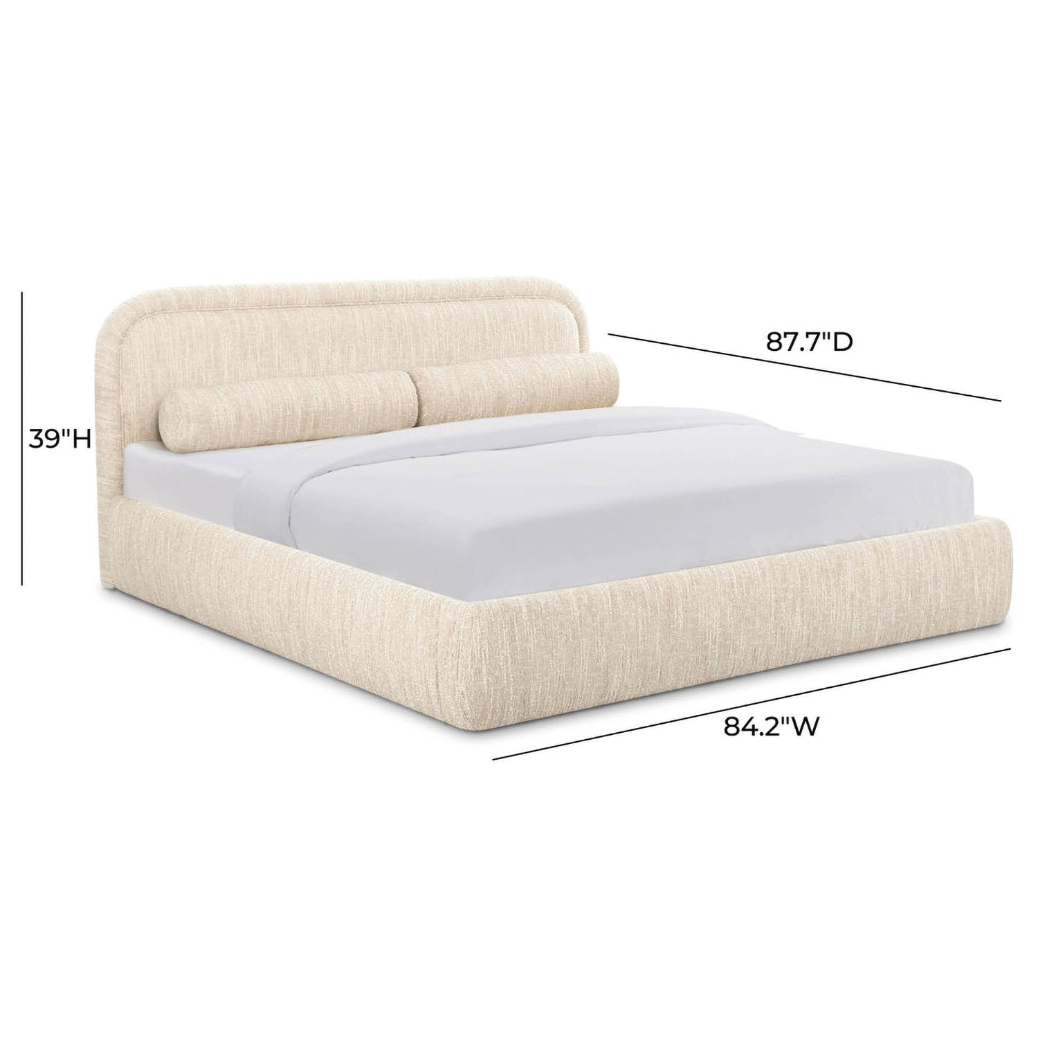 TOV Furniture Murielle Taupe Textured Boucle Bed
