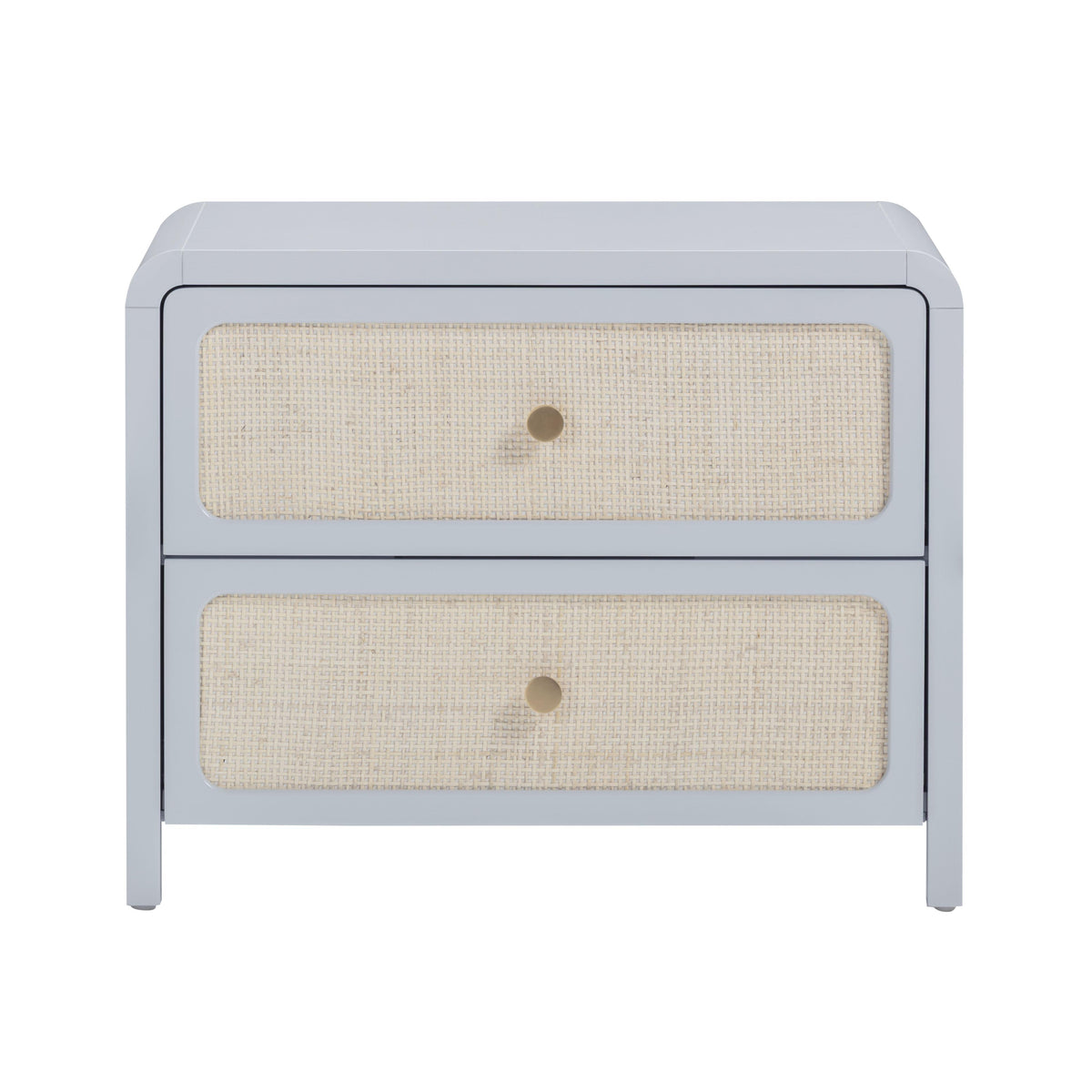 TOV Furniture Patty Blue Rattan 2 Drawer Nightstand