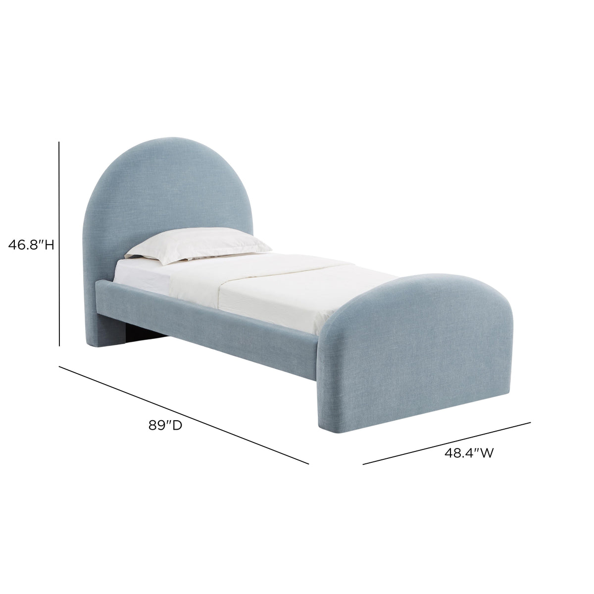 TOV Furniture Moon Chambray Blue Performance Chenille Twin Bed