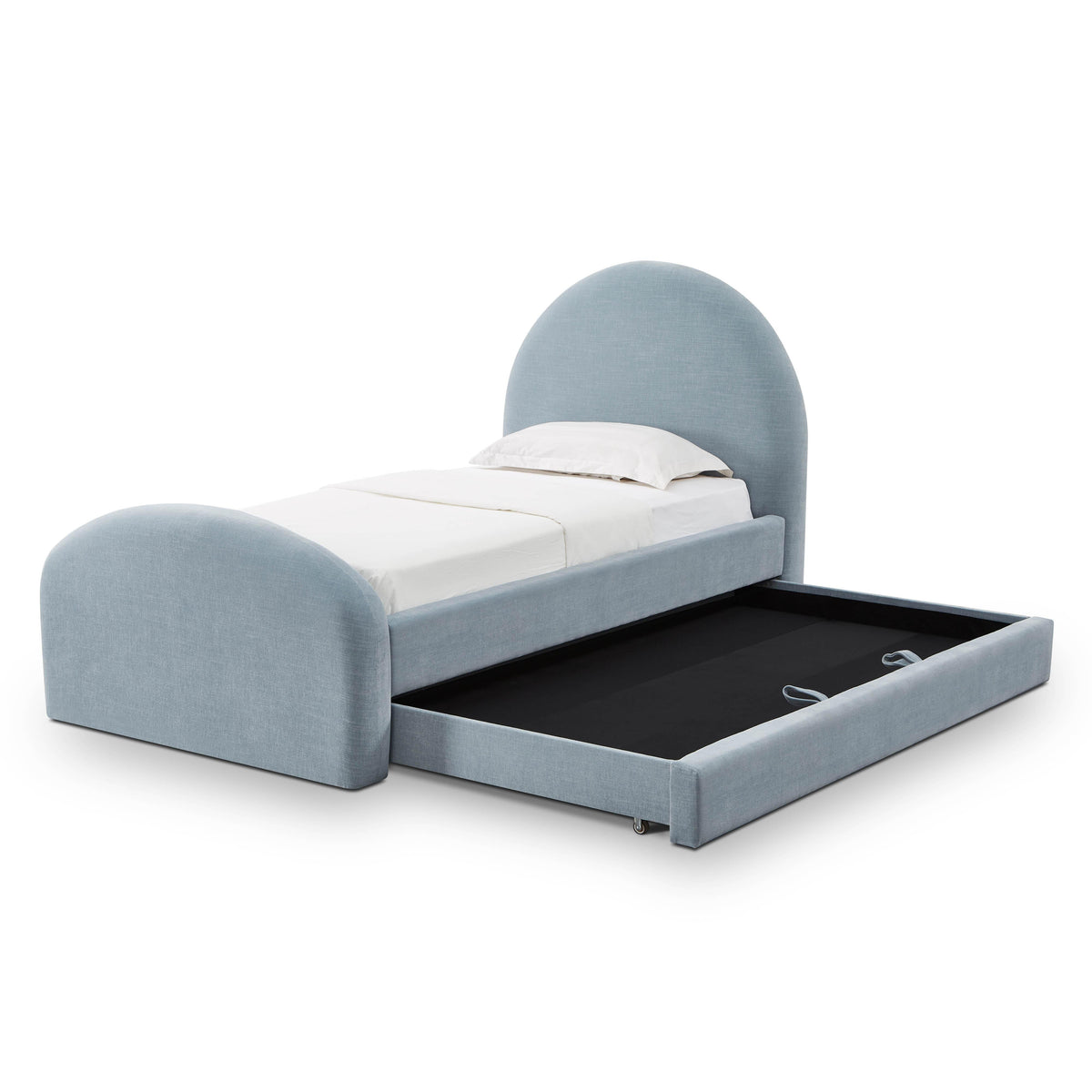 TOV Furniture Moon Chambray Blue Performance Chenille Twin Trundle Bed