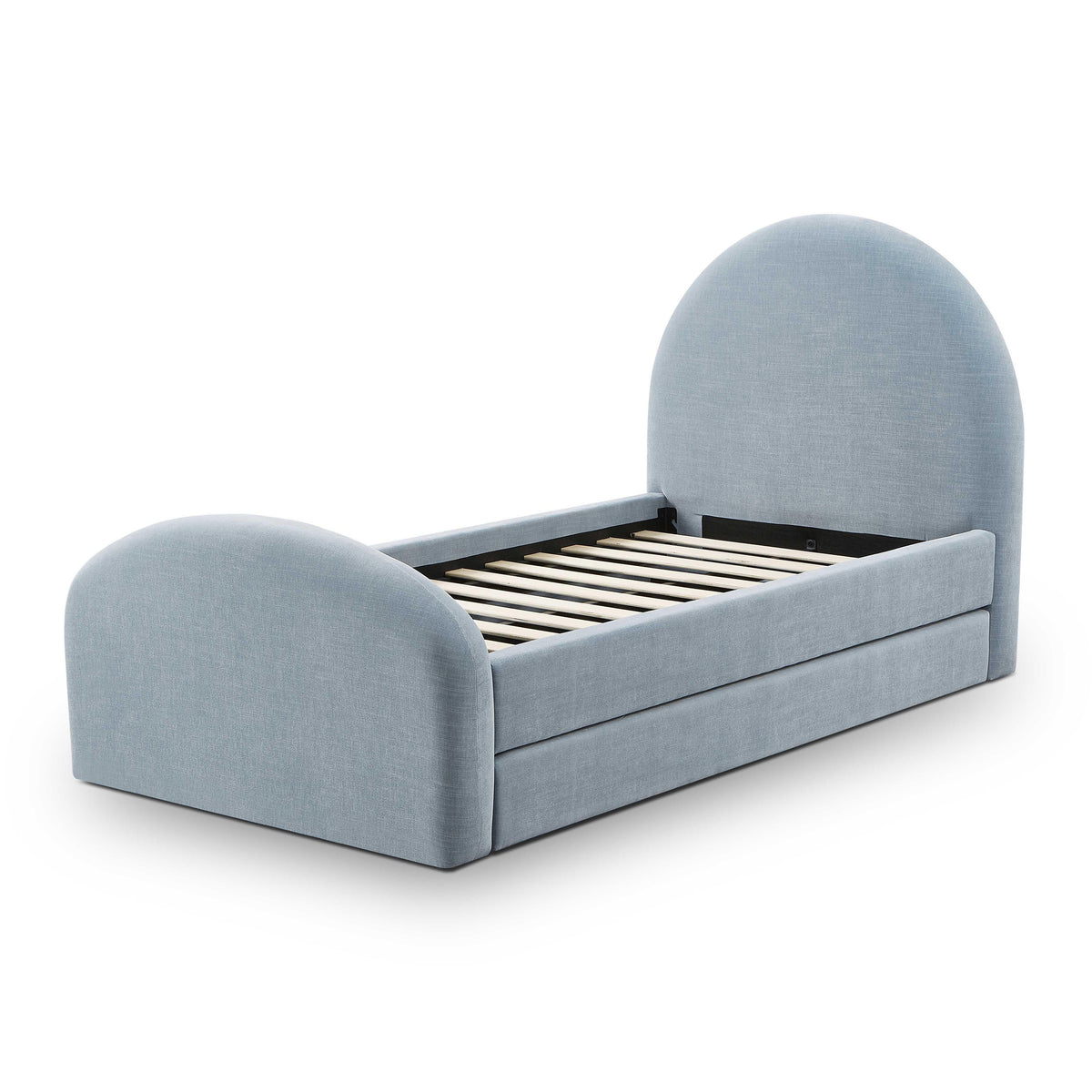 TOV Furniture Moon Chambray Blue Performance Chenille Twin Trundle Bed