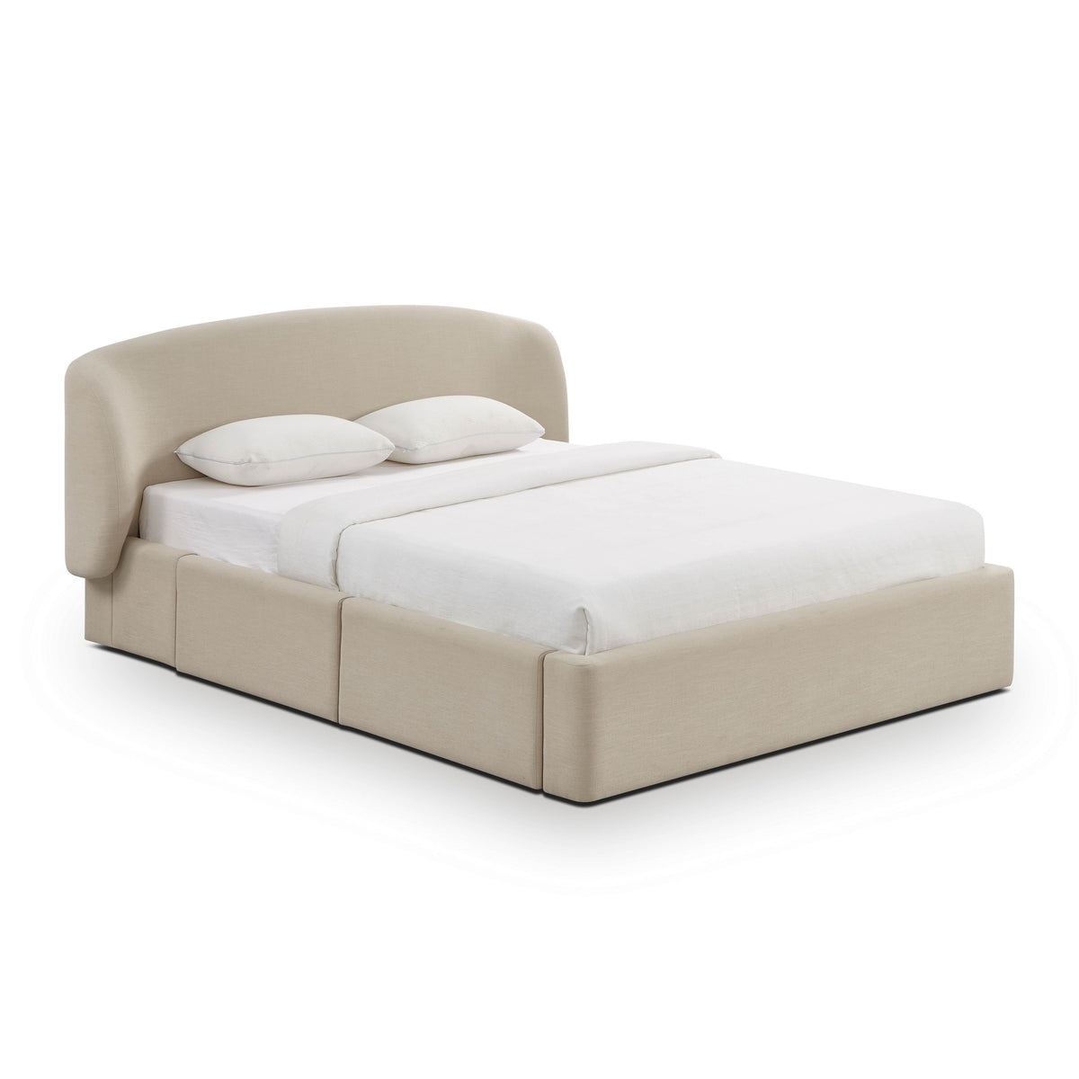 TOV Furniture Corey Taupe Upcycled Performance Linen Storage Bed