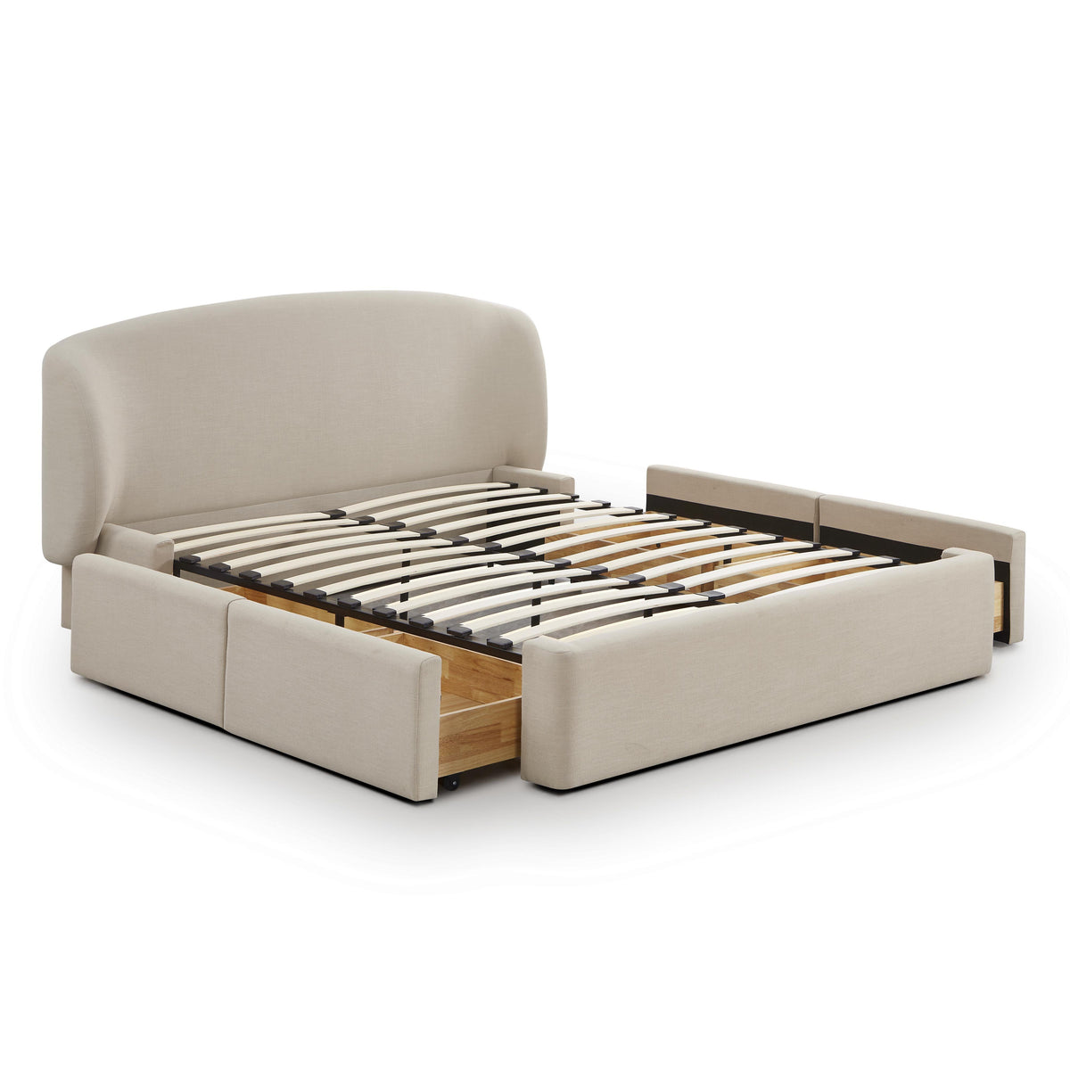 TOV Furniture Corey Taupe Upcycled Performance Linen Storage Bed