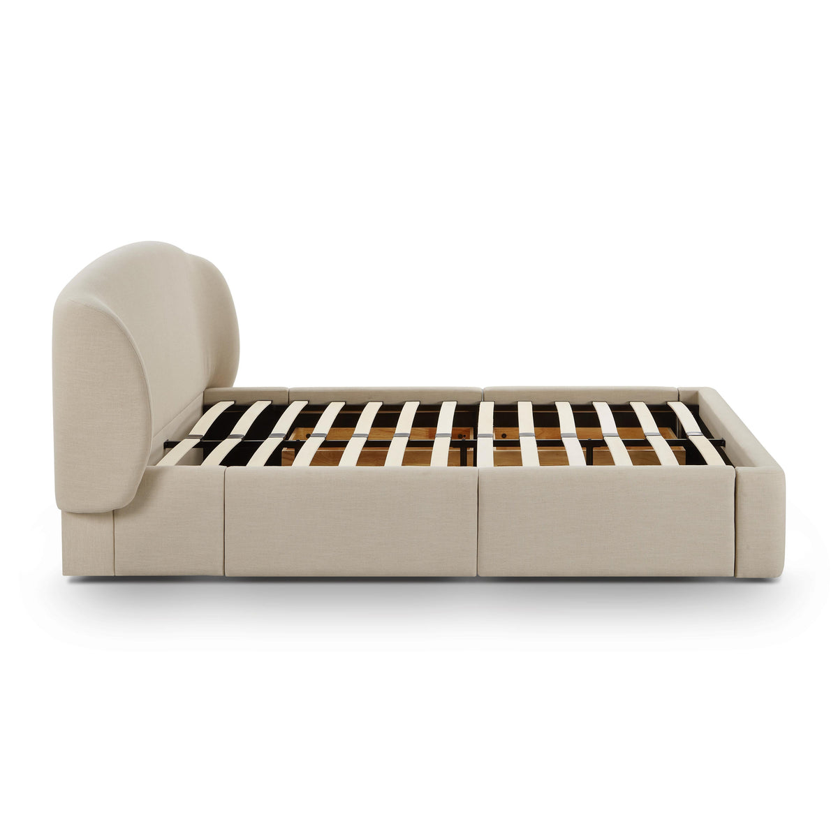 TOV Furniture Corey Taupe Upcycled Performance Linen Storage Bed