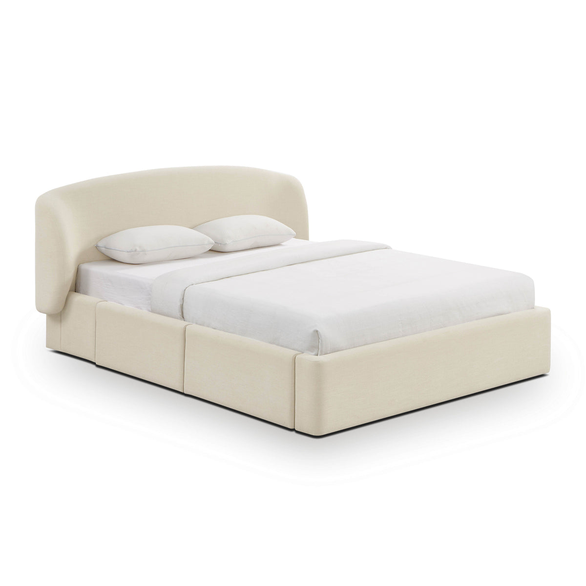 TOV Furniture Corey Cream Upcycled Performance Linen Storage Bed