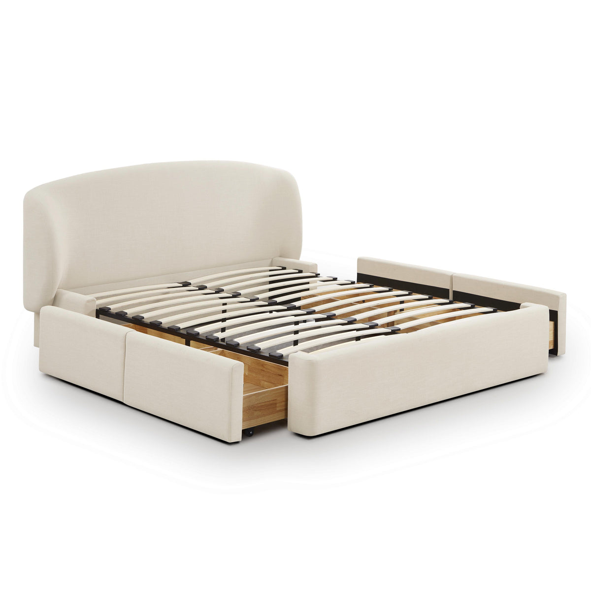 TOV Furniture Corey Cream Upcycled Performance Linen Storage Bed