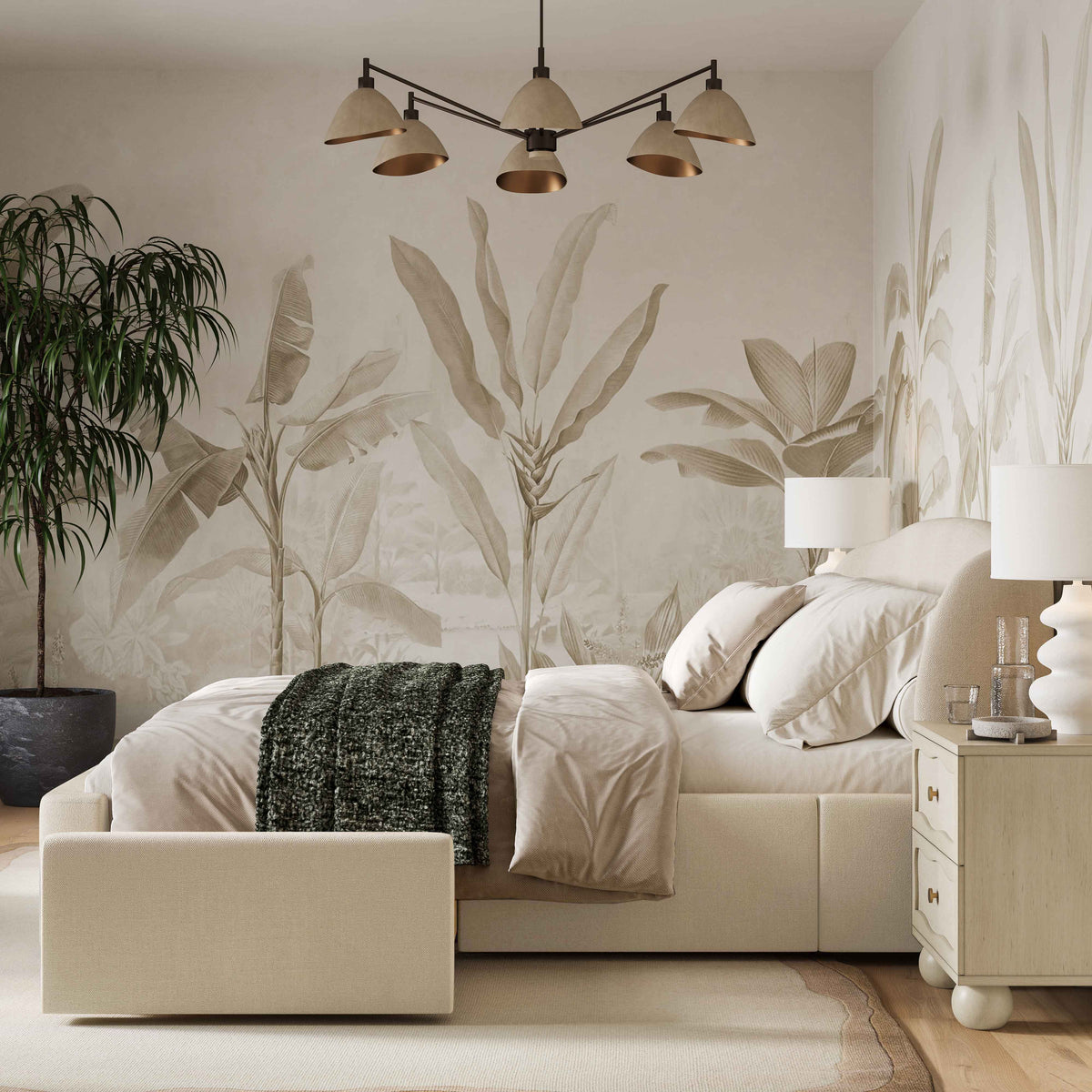 TOV Furniture Corey Cream Upcycled Performance Linen Storage Bed