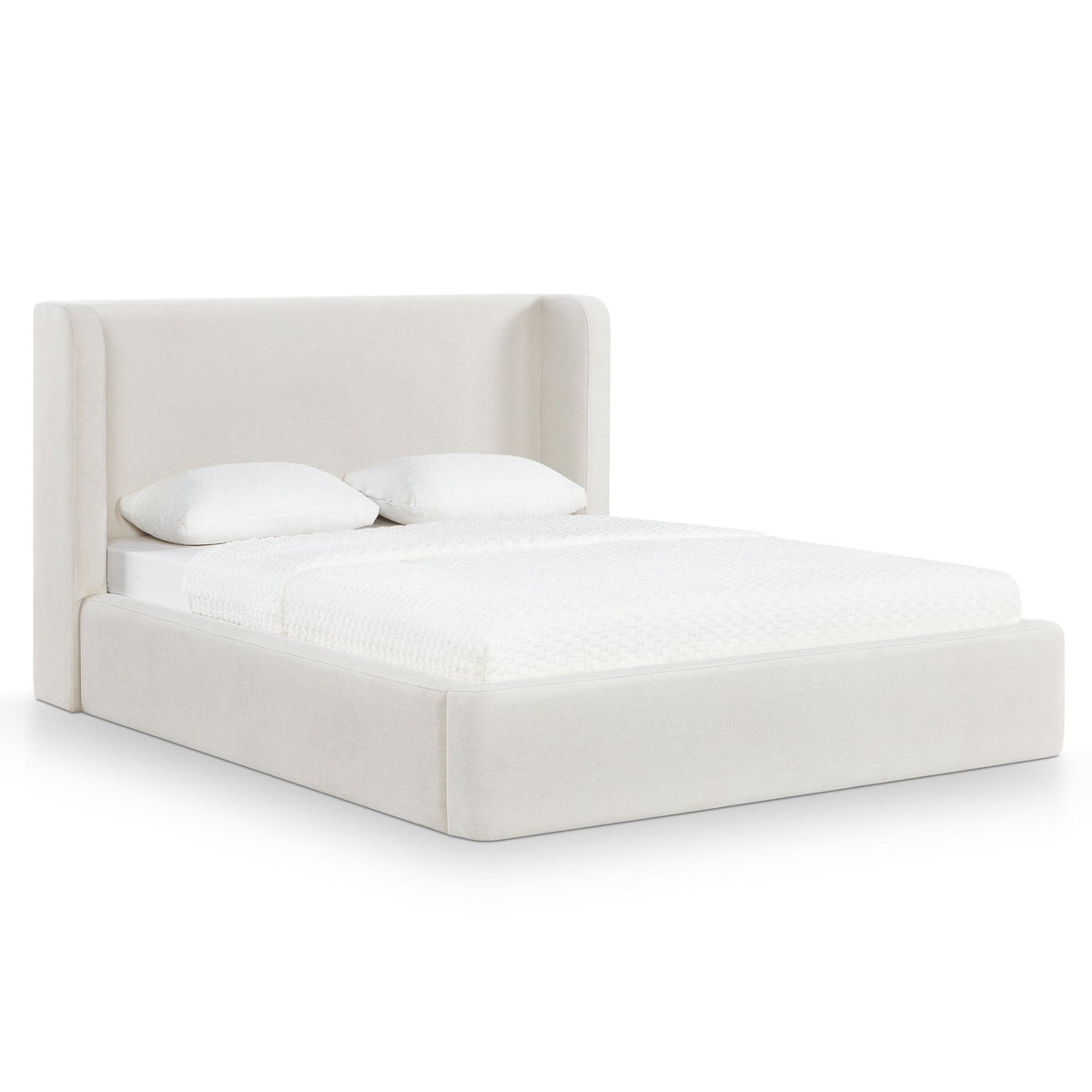 TOV Furniture Harmony Cream Performance Chenille Storage Bed in cream chenille, primary product view