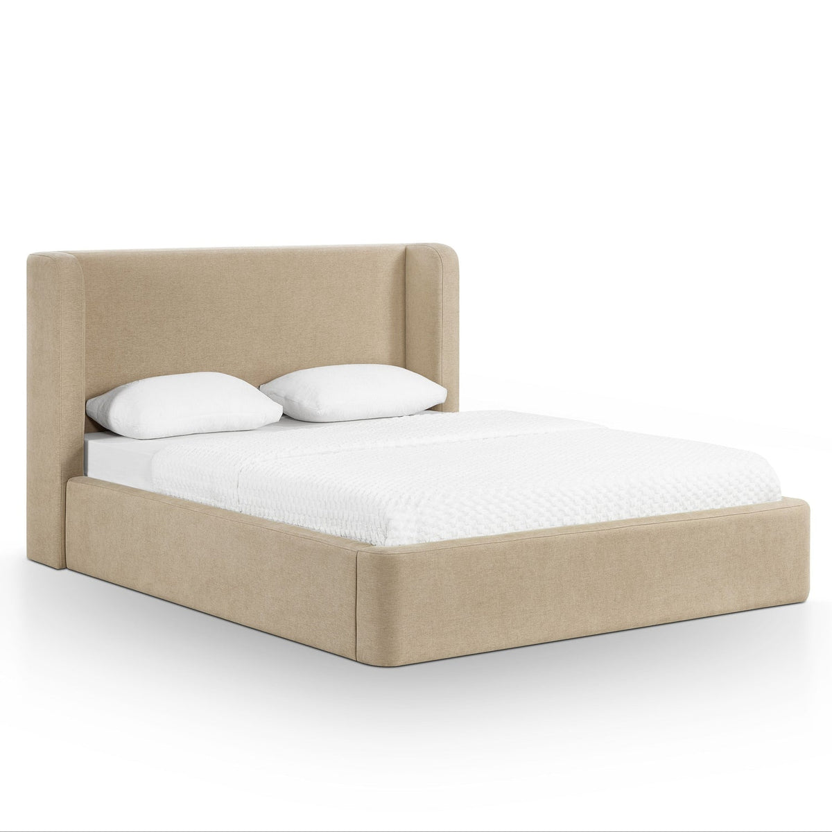 TOV Furniture Harmony Tan Performance Chenille Storage Bed in tan chenille, primary product view