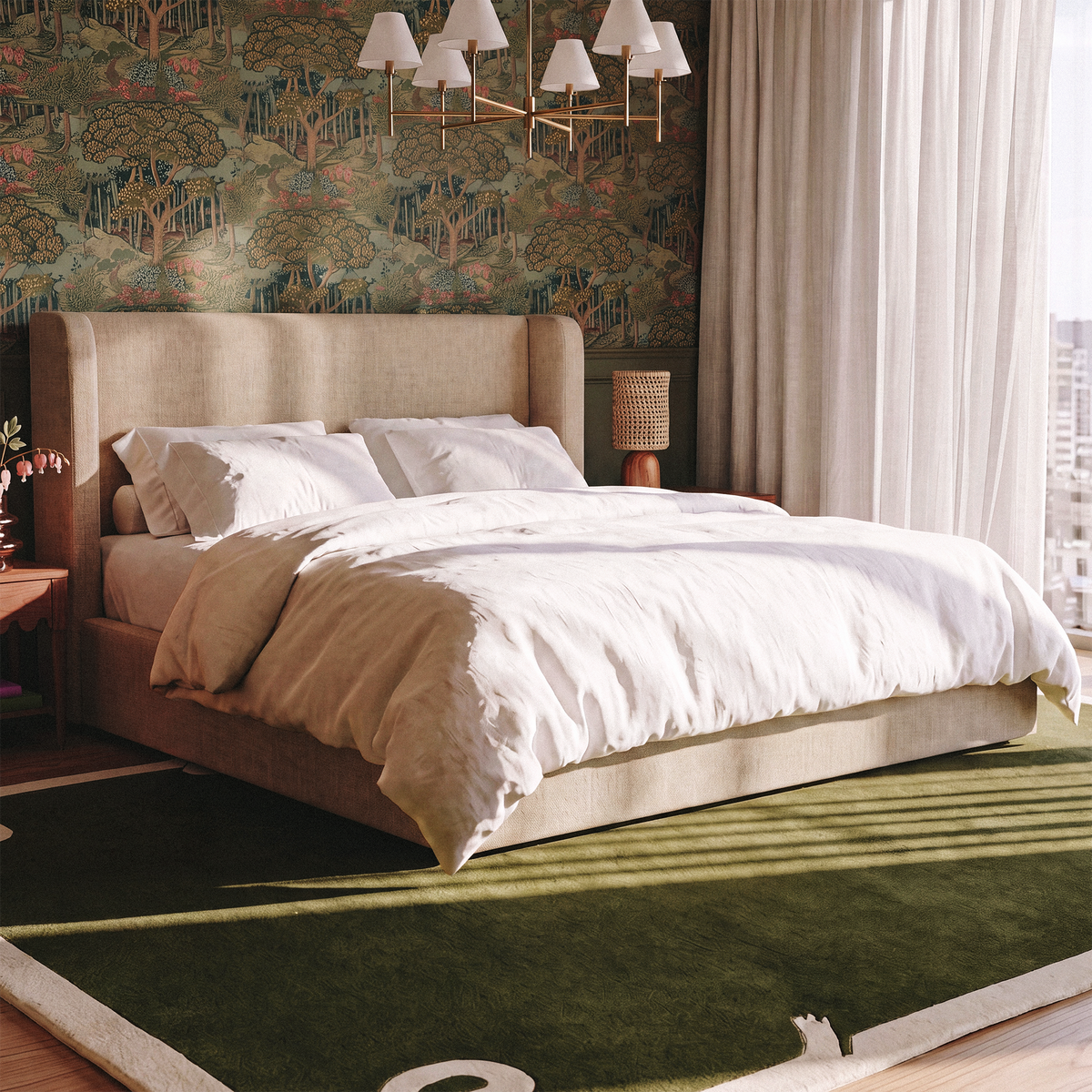 TOV Furniture Harmony Tan Performance Chenille Storage Bed