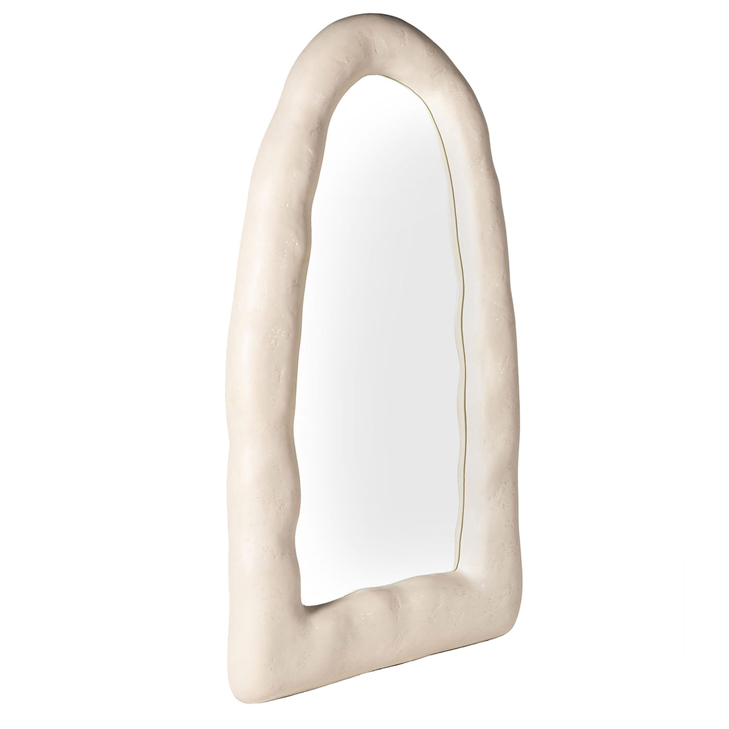 TOV Furniture Kaia Cream Textured Small Floor Mirror