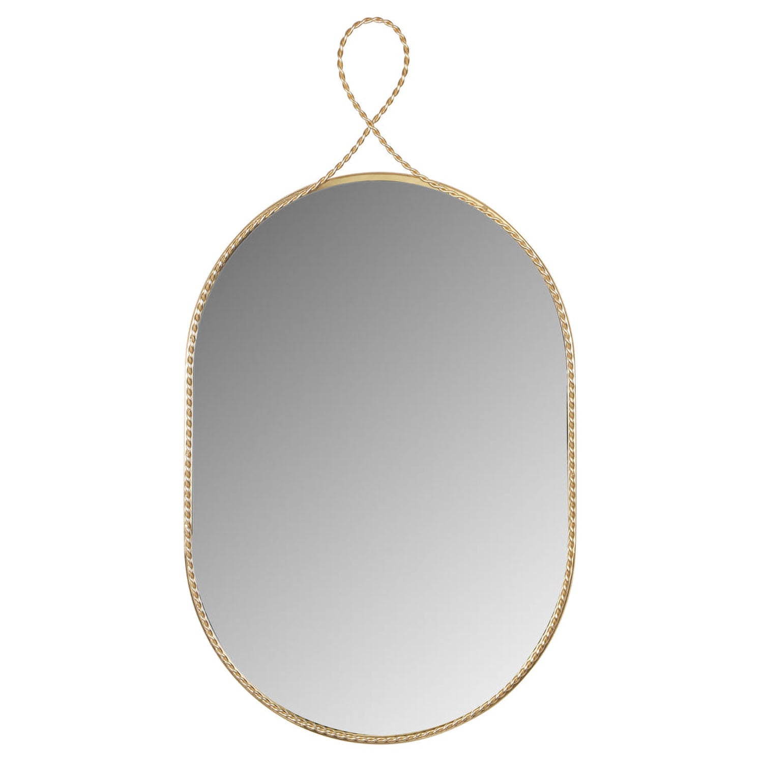 TOV Furniture Ravina Braided Brass Oval Wall Mirror