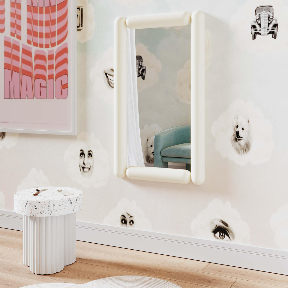 TOV Furniture Cozzi Cream Wall Mirror