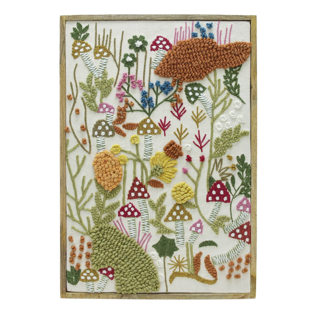 TOV Furniture Muro Forage Embroidered SMall Wall Art in hand-embroidered cotton and jute, primary product view