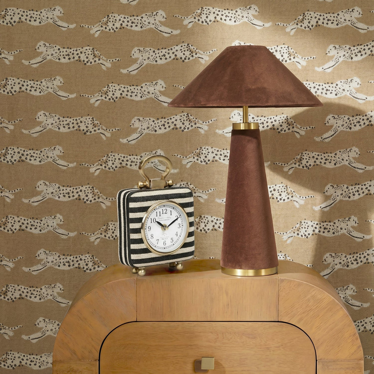 TOV Furniture Mona Black Striped Standing Accent Clock