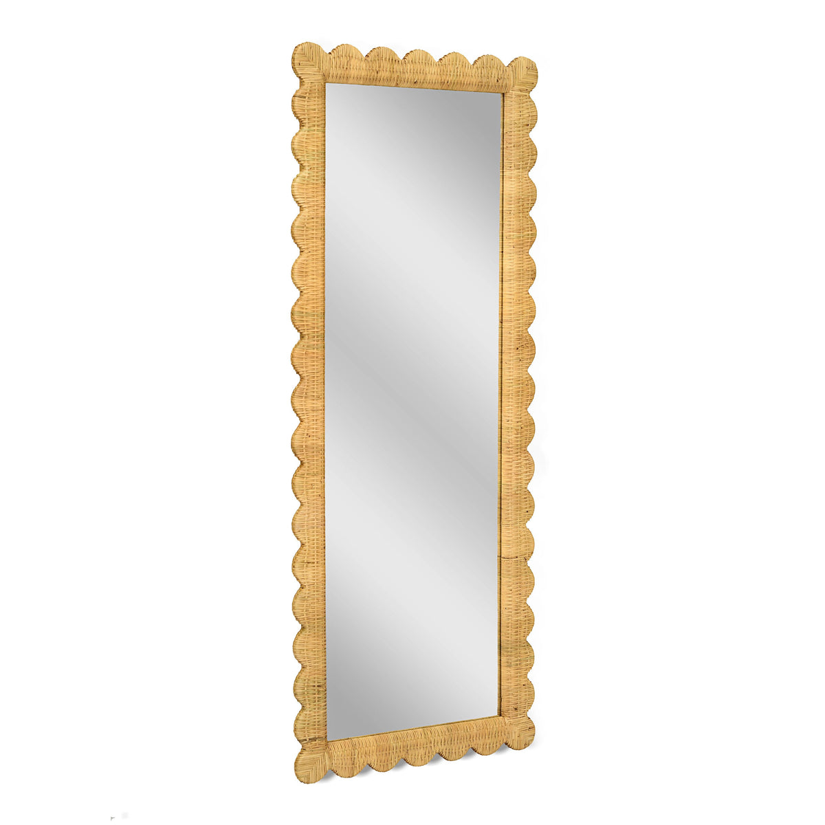 TOV Furniture Bama Long Natural Rattan Floor Mirror