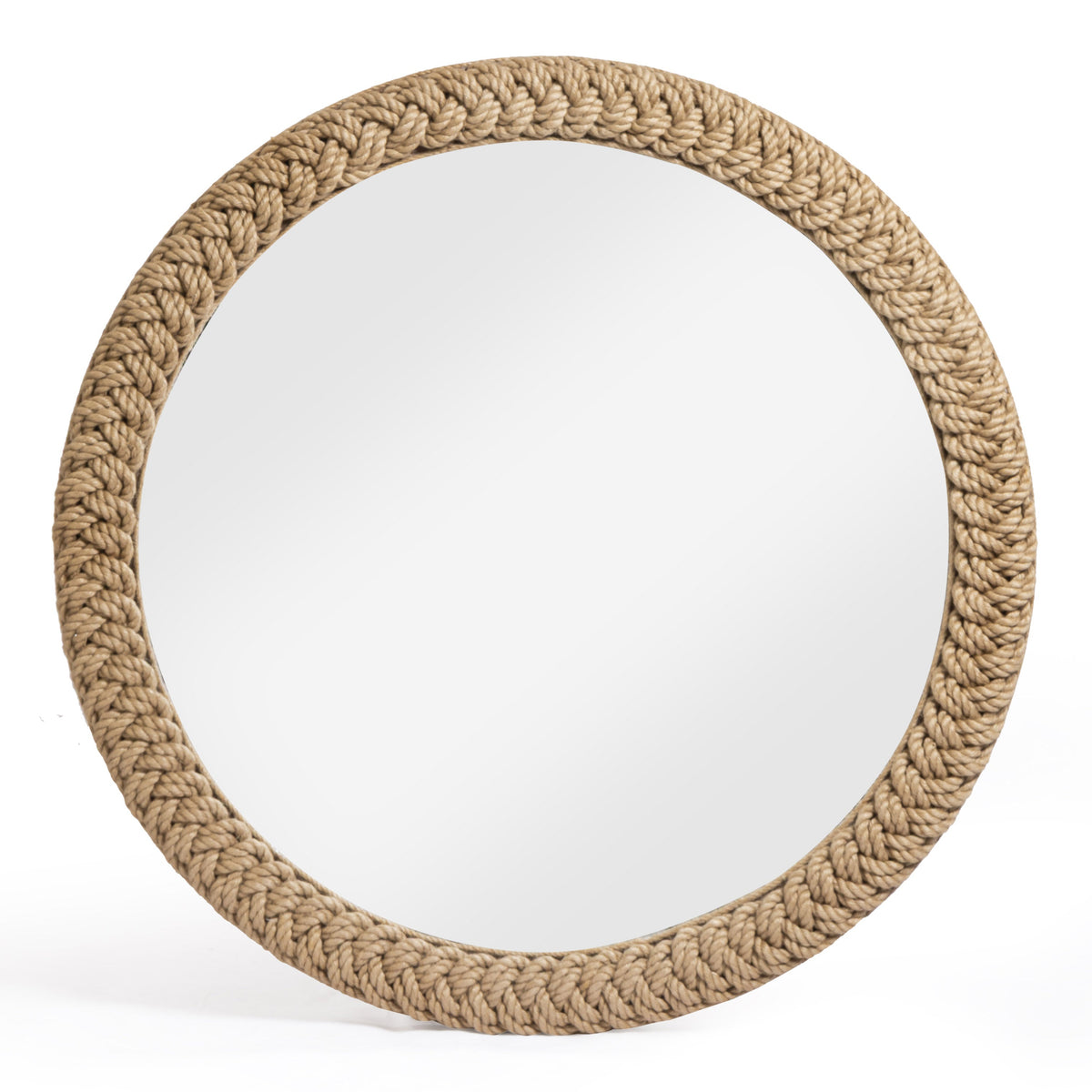 TOV Furniture Midge Rope Round Wall Mirror in natural rope frame, primary product view