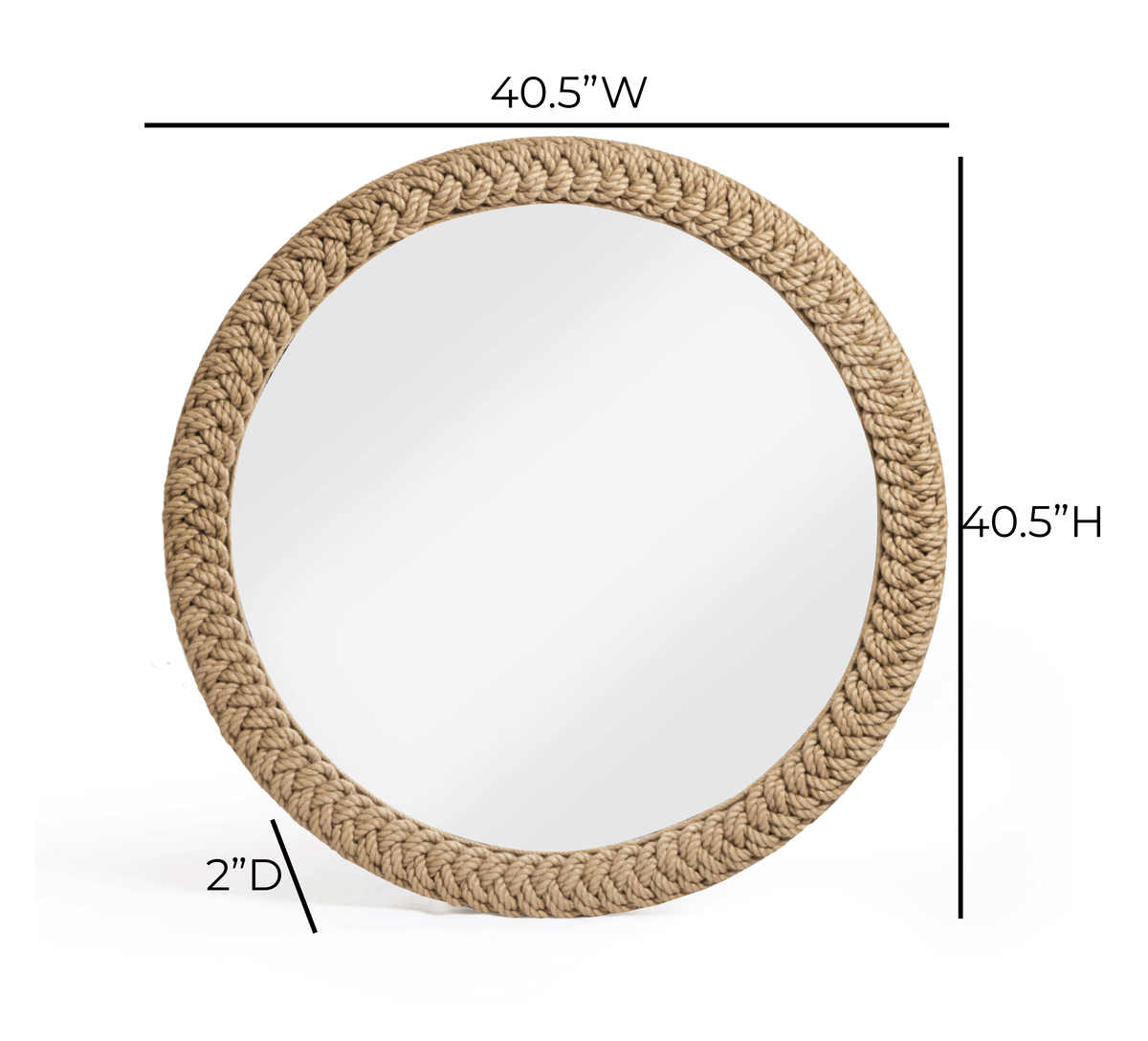 TOV Furniture Midge Rope Round Wall Mirror