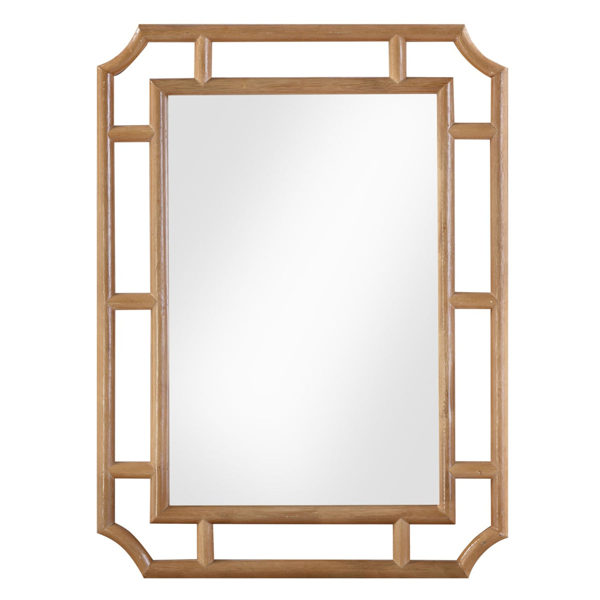TOV Furniture Cienna Natural Rattan Wall Mirror in natural rattan, primary product view