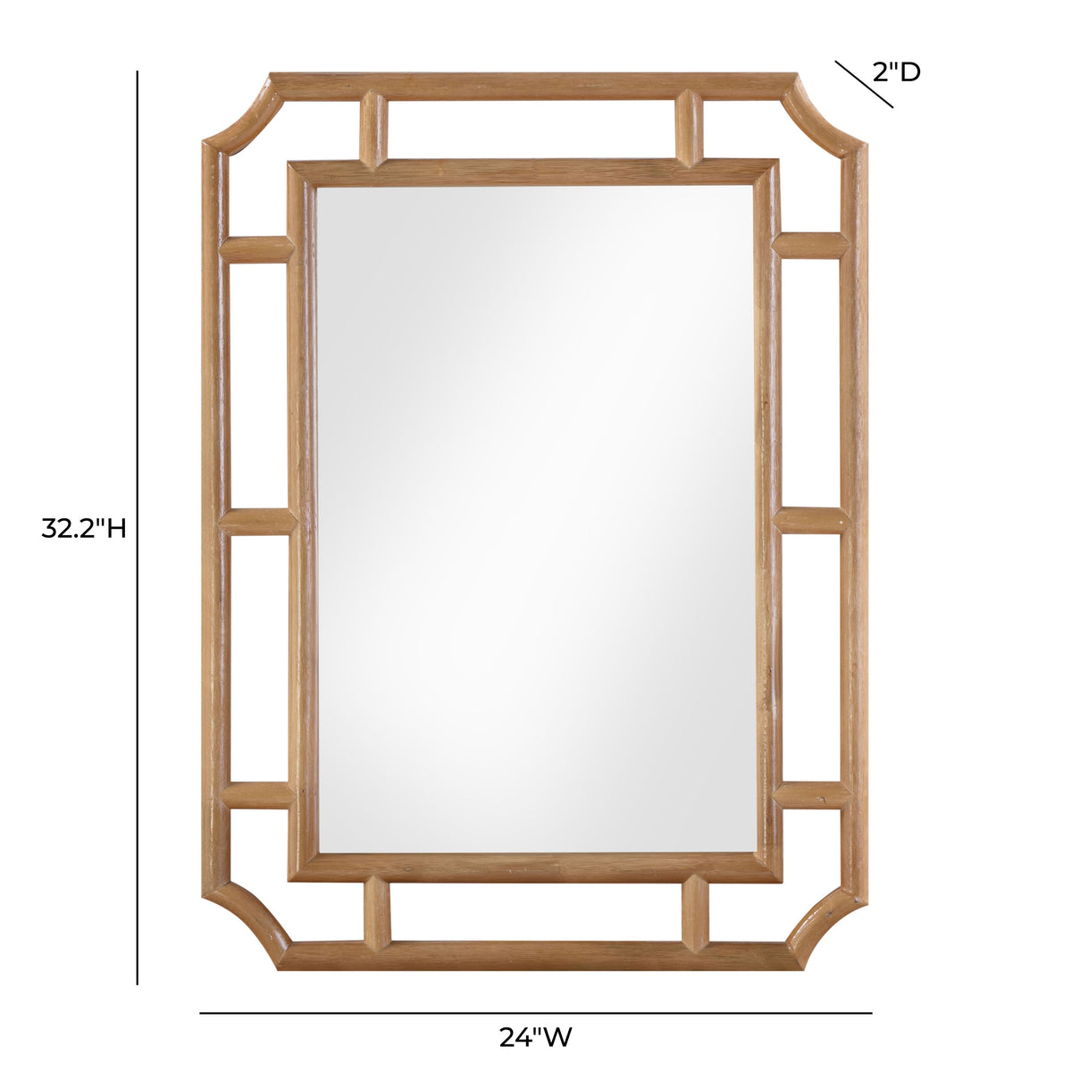 TOV Furniture Cienna Natural Rattan Wall Mirror