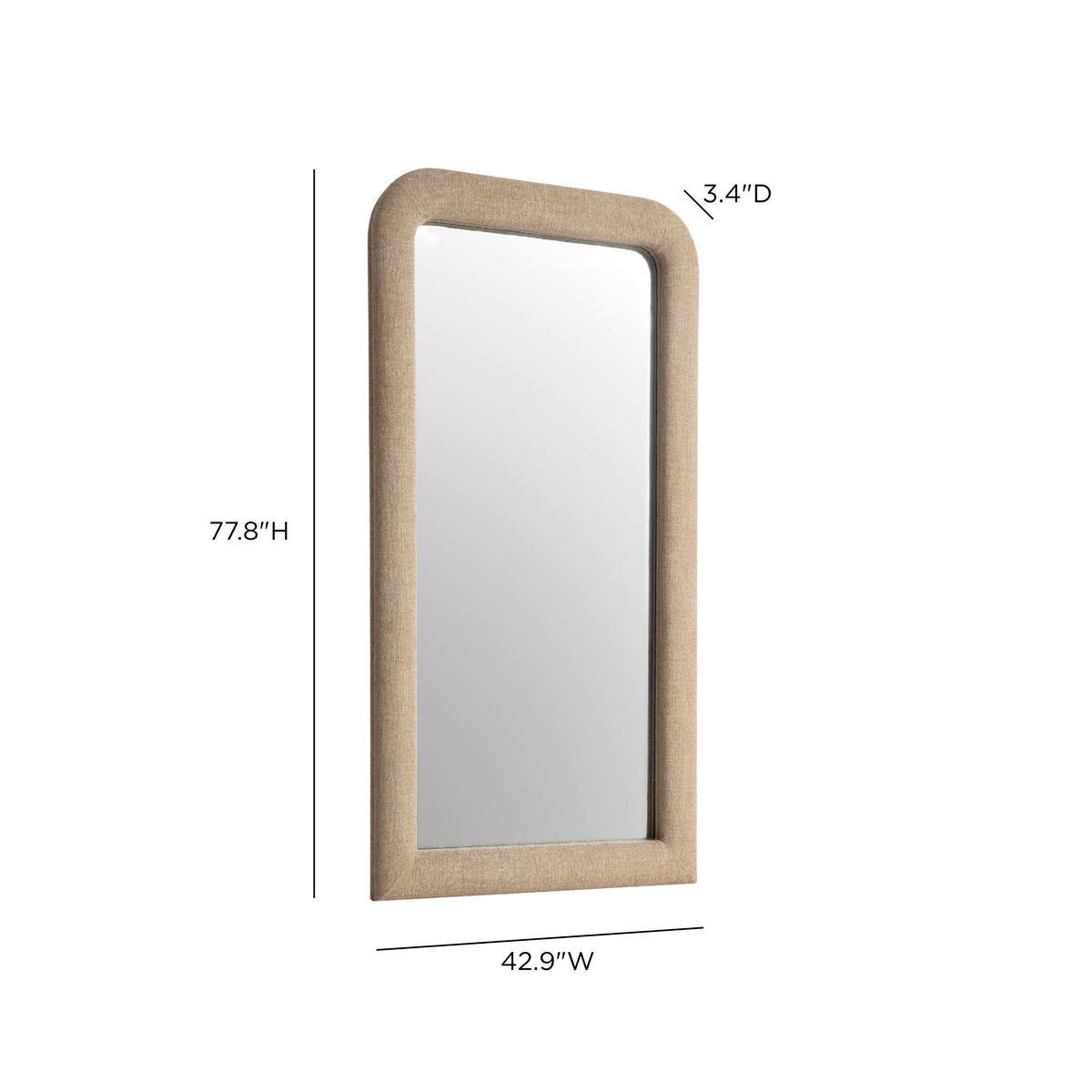 TOV Furniture Heidi Honey Upholstered Oversized Floor Mirror