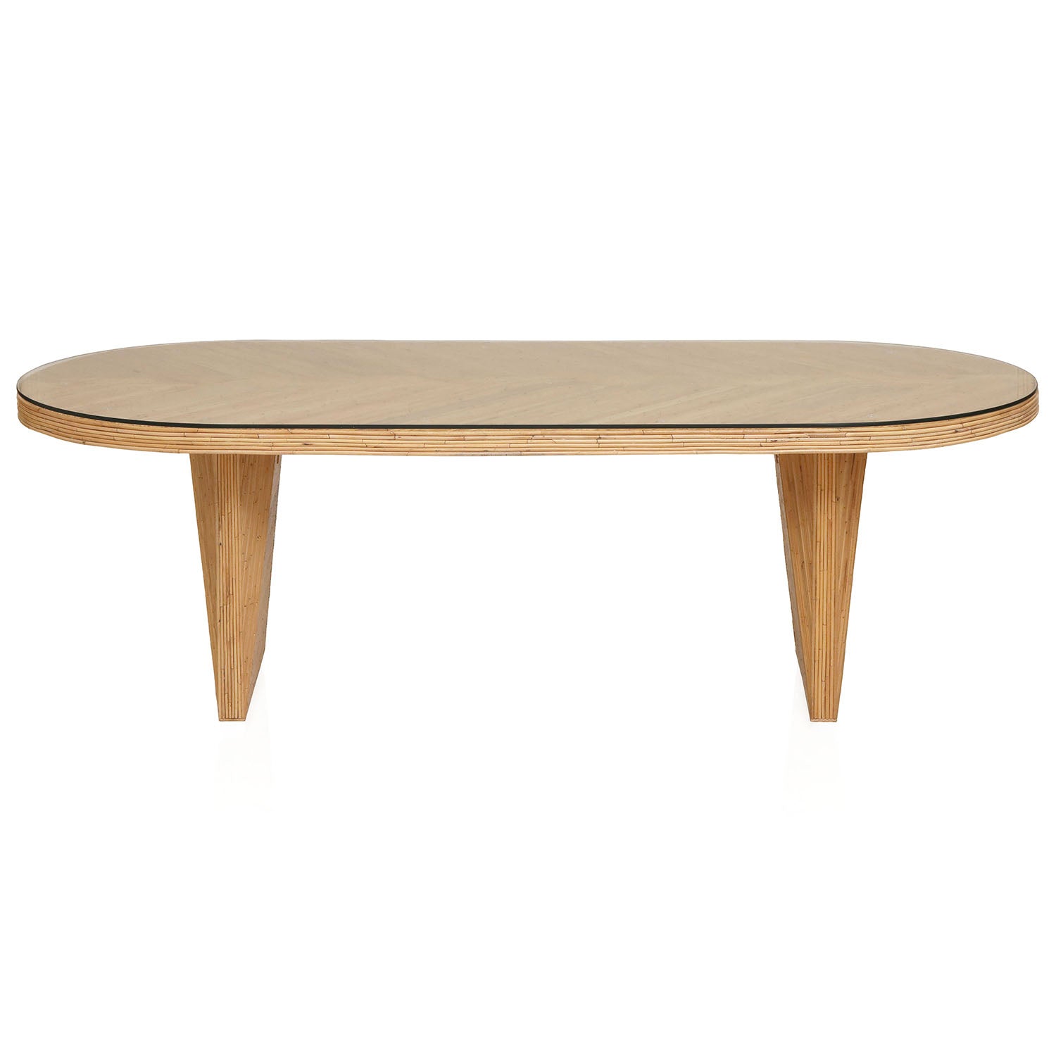 TOV Furniture Caren Natural Rattan Oval Dining Table