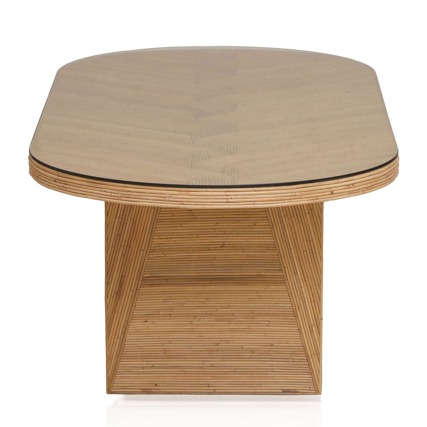TOV Furniture Caren Natural Rattan Oval Dining Table
