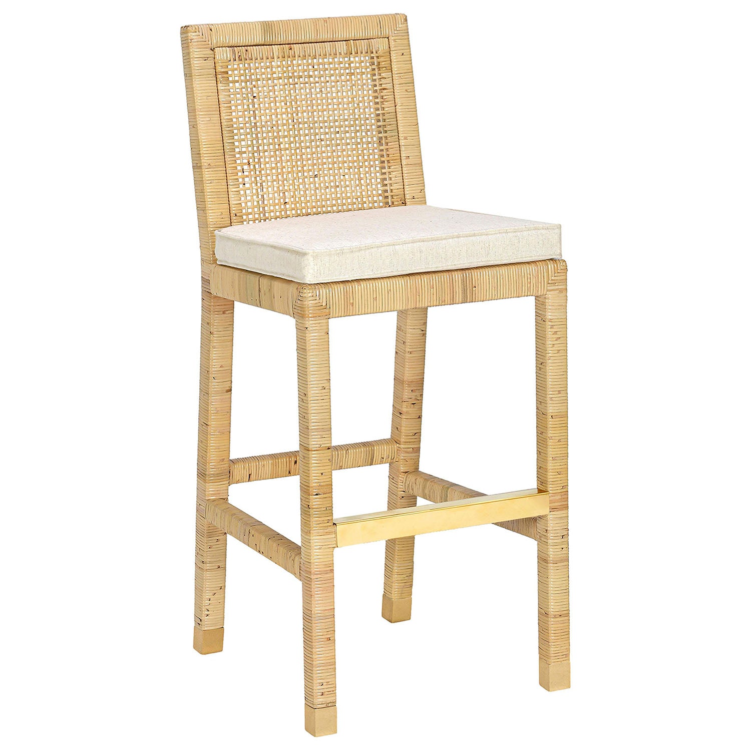 TOV Furniture Amara Cream Linen Dining Bar Stool
