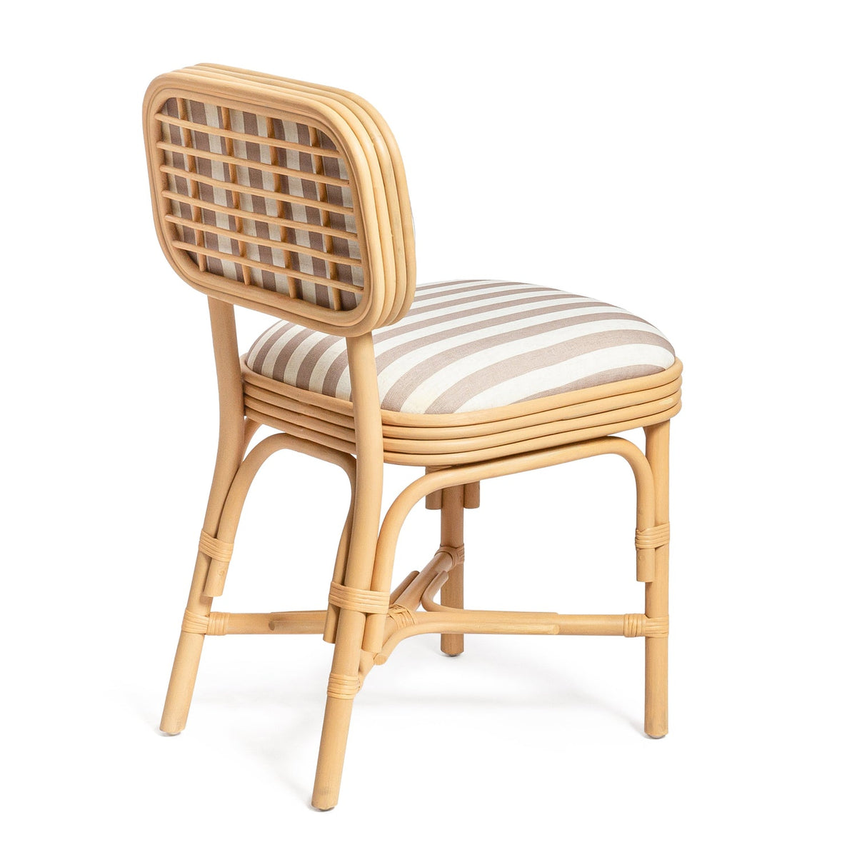 TOV Furniture Dorine Khaki Striped Performance Linen Rattan Dining Chair