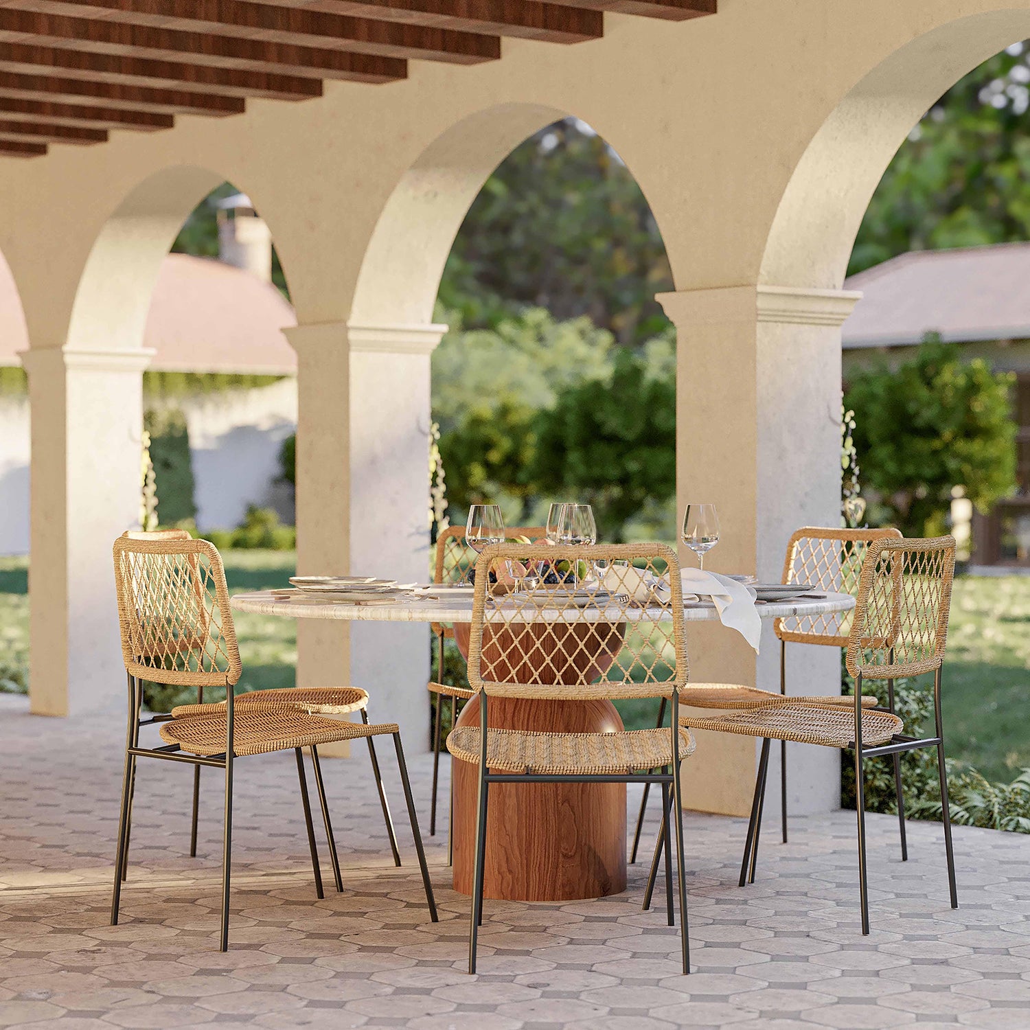 TOV Furniture Cynthia Indoor/Outdoor Round Dining Table