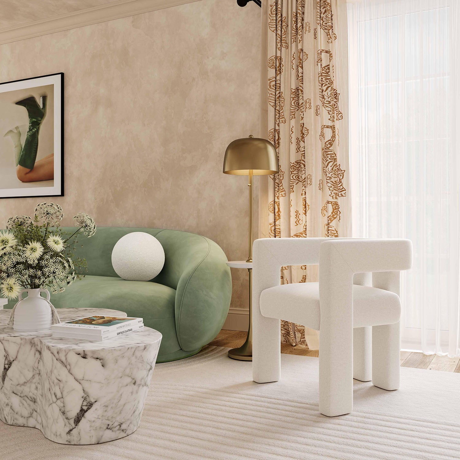 TOV Furniture Sloane Bone White Upcycled Chair