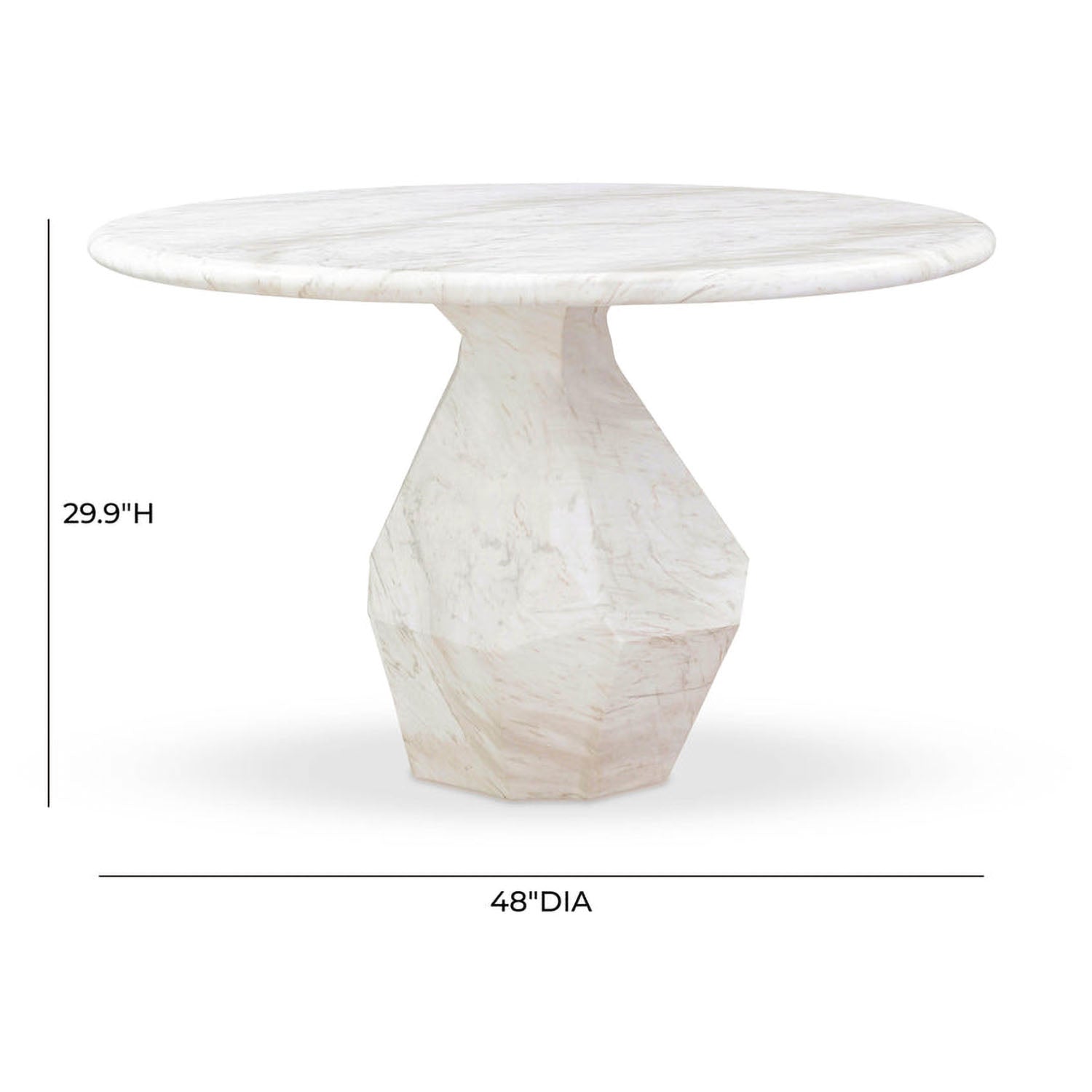 TOV Furniture Esme Faux Marble Indoor/Outdoor Round Dining Table