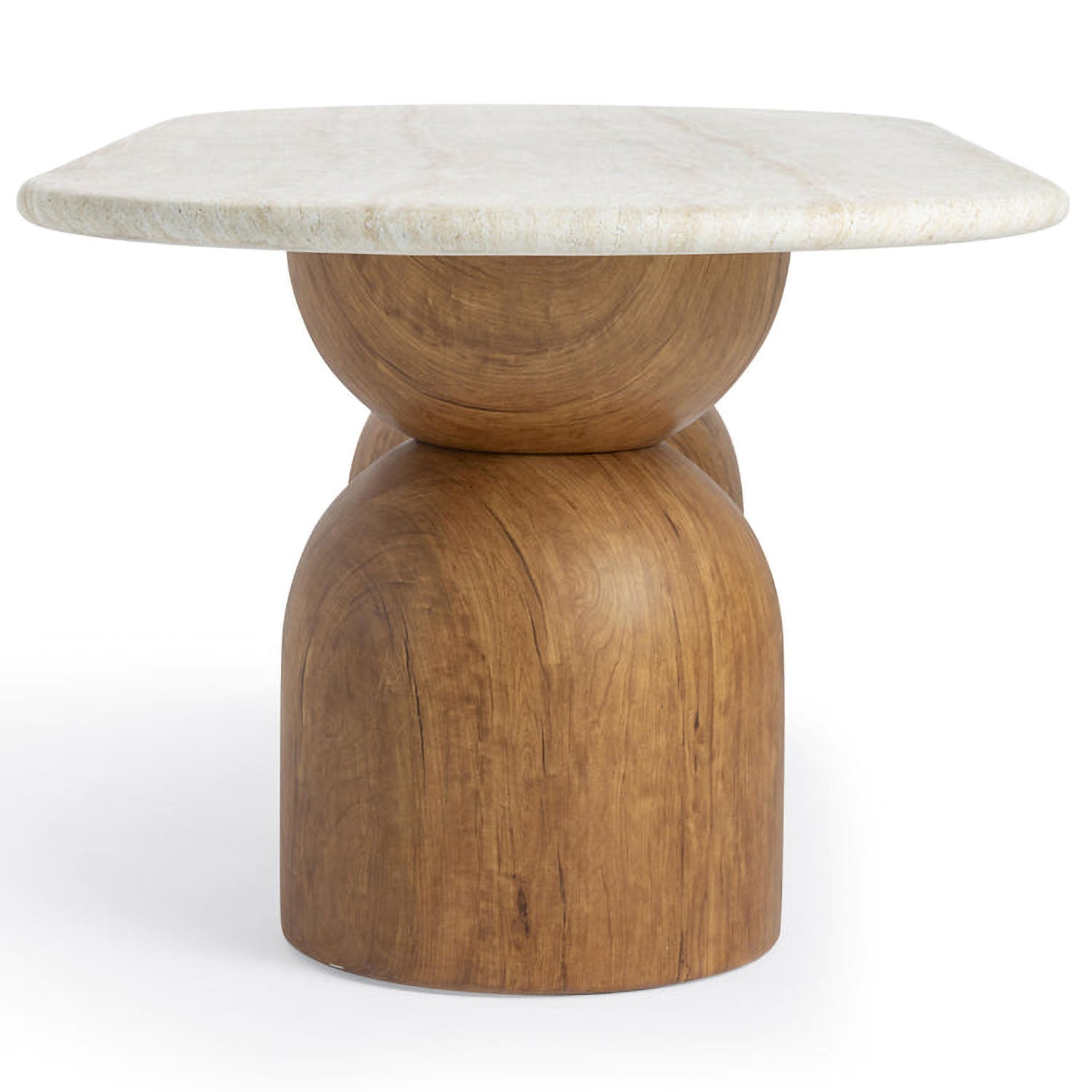 TOV Furniture Cynthia Travertine Concrete Indoor/Outdoor Oval Dining Table