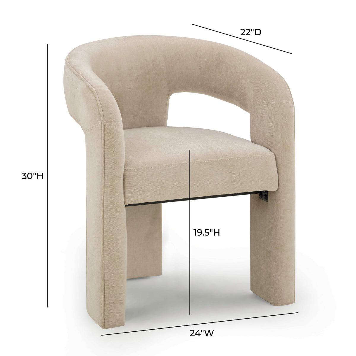 TOV Furniture Malone Taupe Performance Chenille Dining Chair