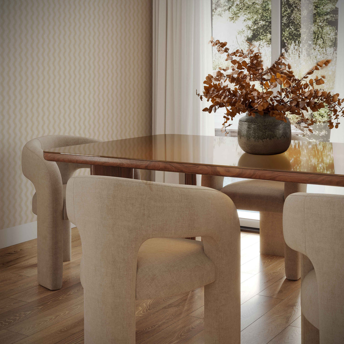 TOV Furniture Malone Taupe Performance Chenille Dining Chair