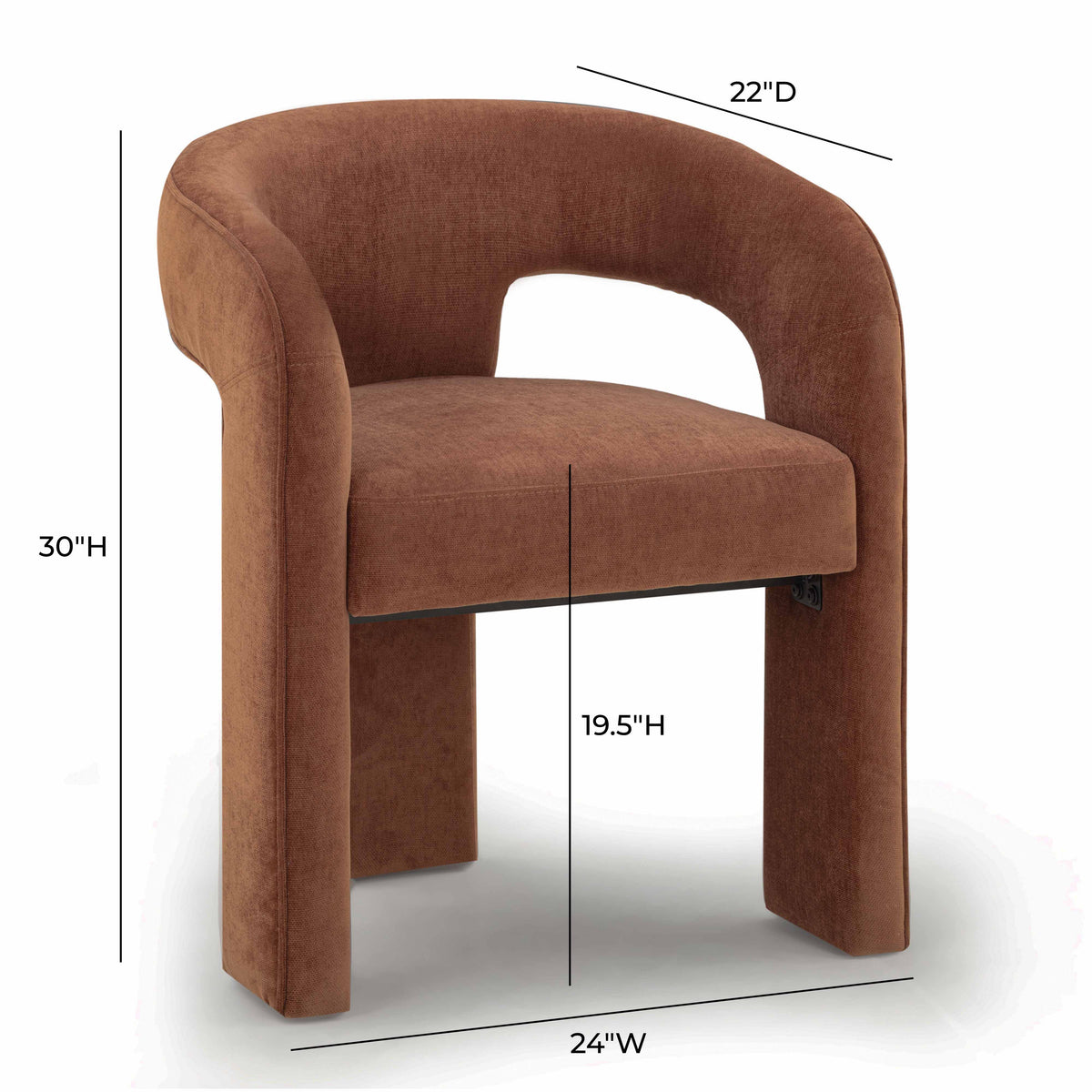 TOV Furniture Malone Rust Performance Chenille Dining Chair