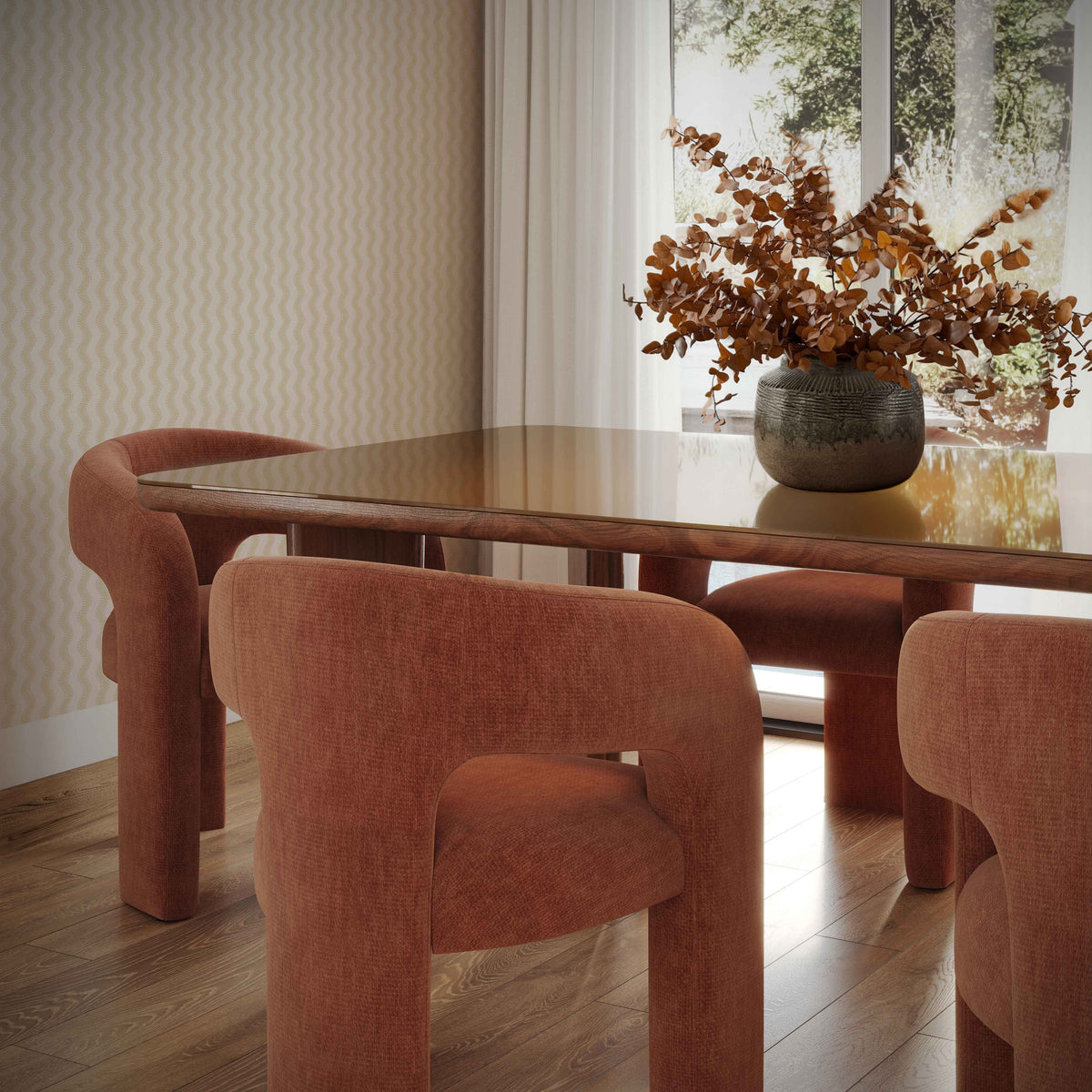 TOV Furniture Malone Rust Performance Chenille Dining Chair