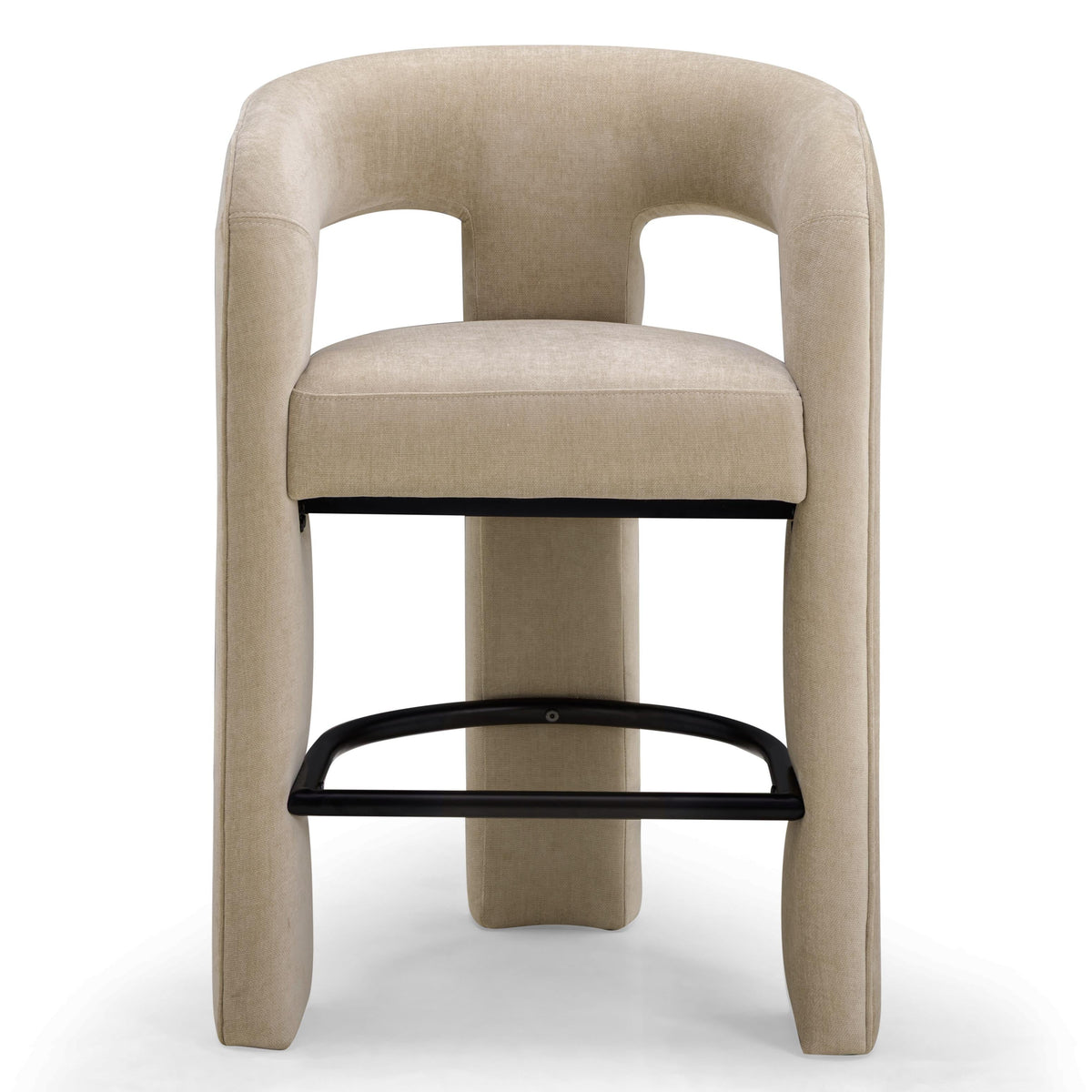 TOV Furniture Malone Taupe Performance Chenille Counter Stool in taupe chenille, primary product view