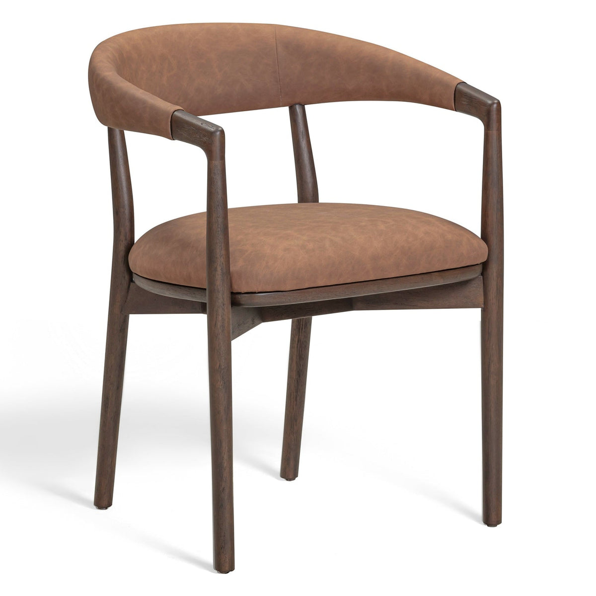 TOV Furniture Vina Performance Vegan Leather Dining Chair in brown vegan leather, primary product view
