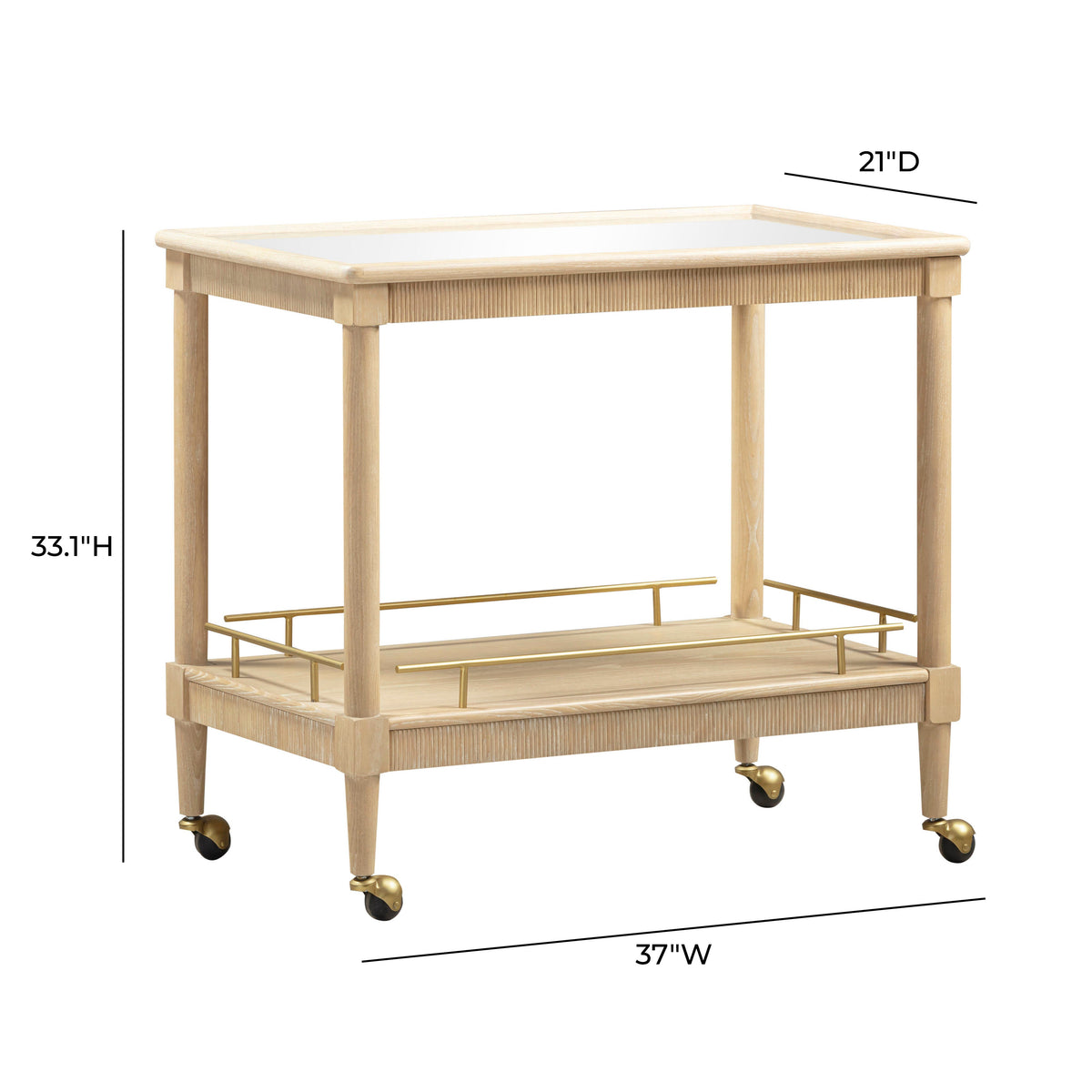 TOV Furniture Slosh Natural Ash Bar Cart