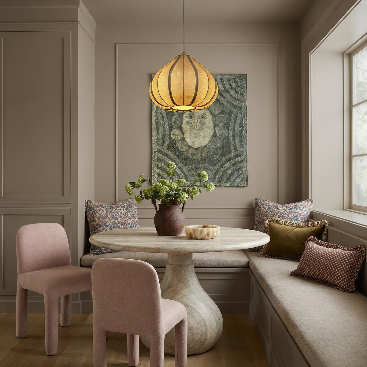 TOV Furniture Georgia Pink Performance Chenille Dining Chair