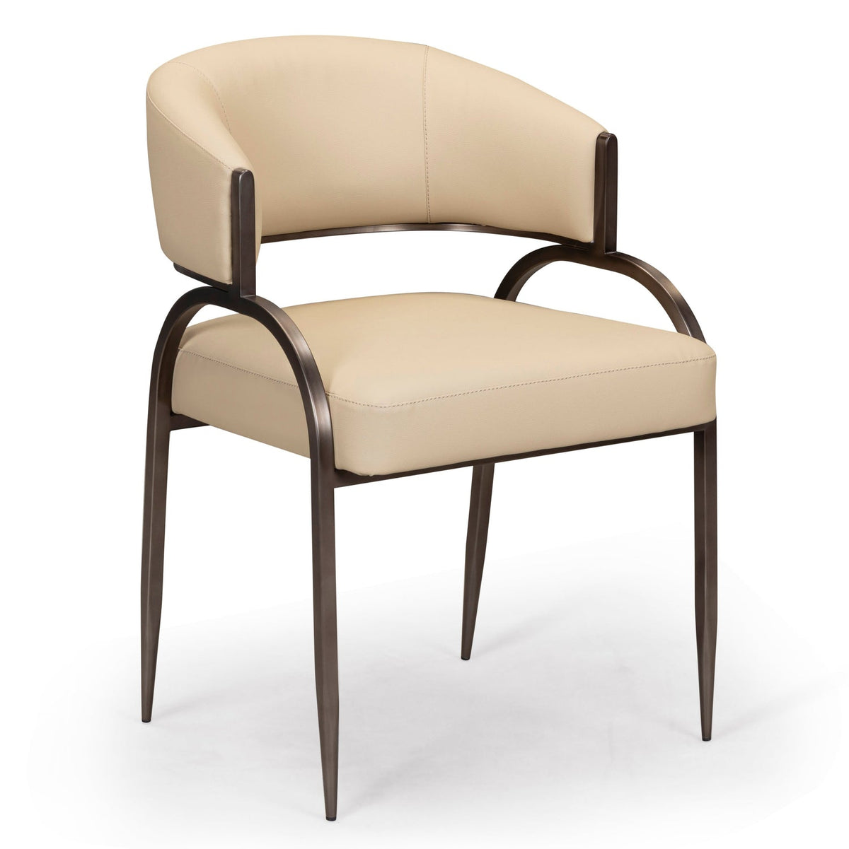 TOV Furniture Tatum Performance Vegan Leather Dining Chair in taupe vegan leather, primary product view