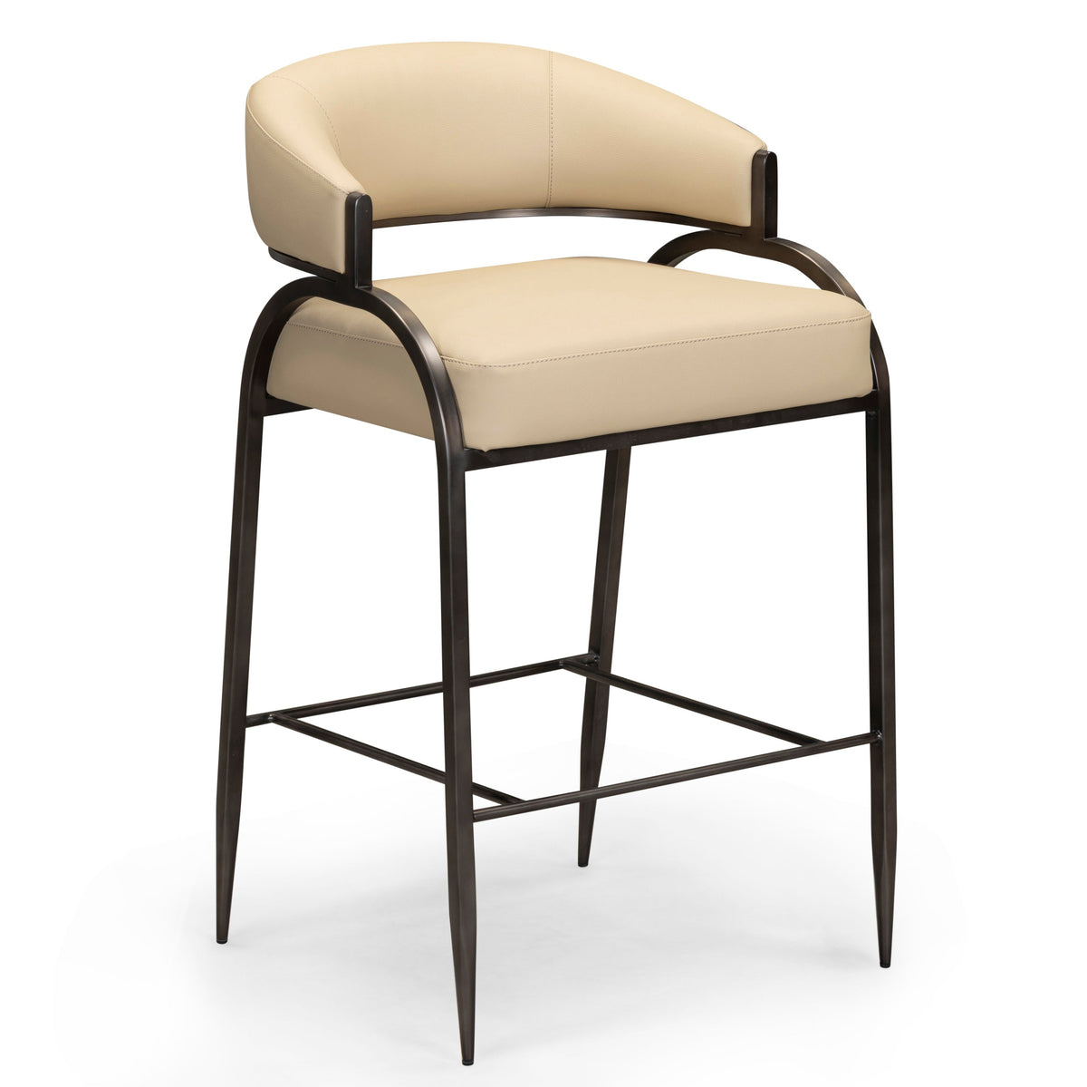 TOV Furniture Tatum Performance Vegan Leather Counter Stool in taupe vegan leather, primary product view