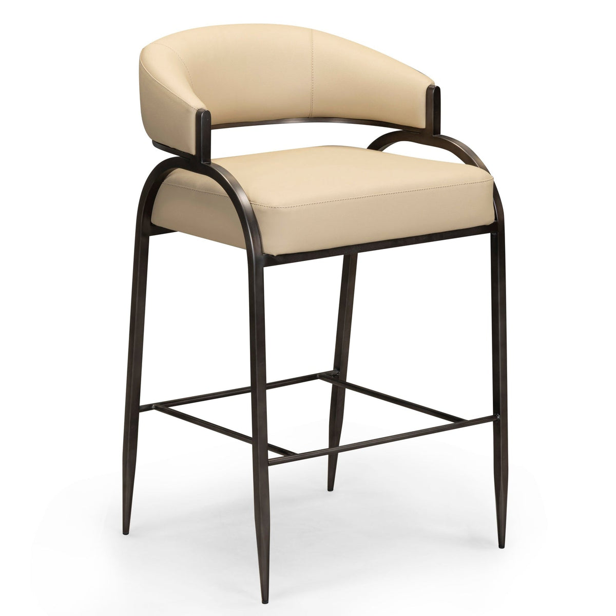 TOV Furniture Tatum Performance Vegan Leather Counter Stool in taupe vegan leather, primary product view