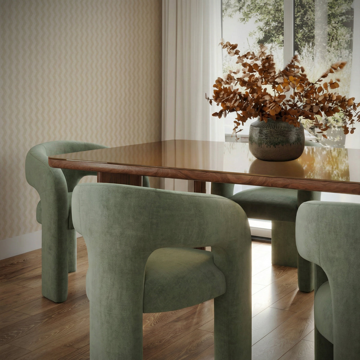 TOV Furniture Malone Green Performance Chenille Dining Chair